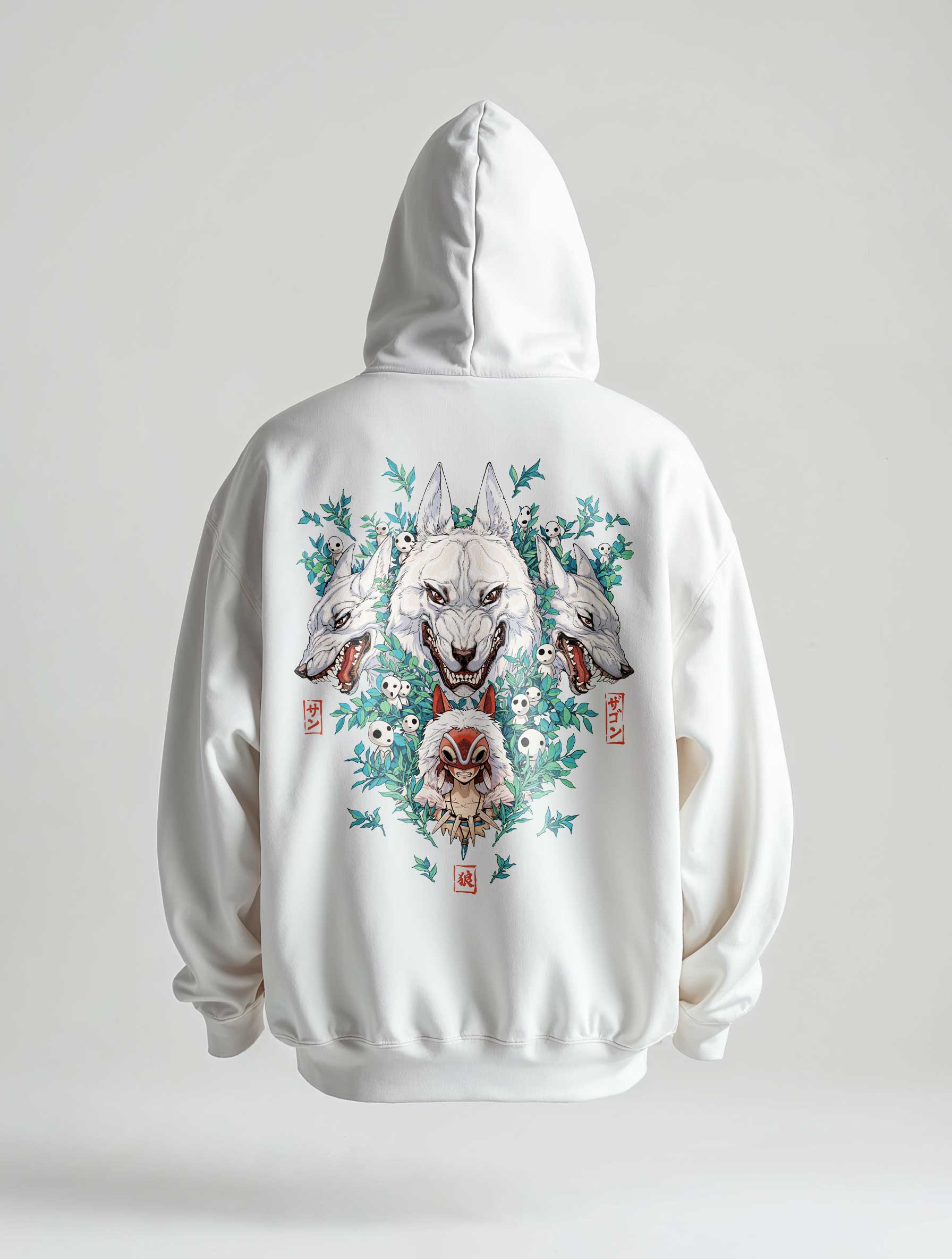 A hoodie with anime-inspired design, blending manga shonen style with modern streetwear aesthetic.