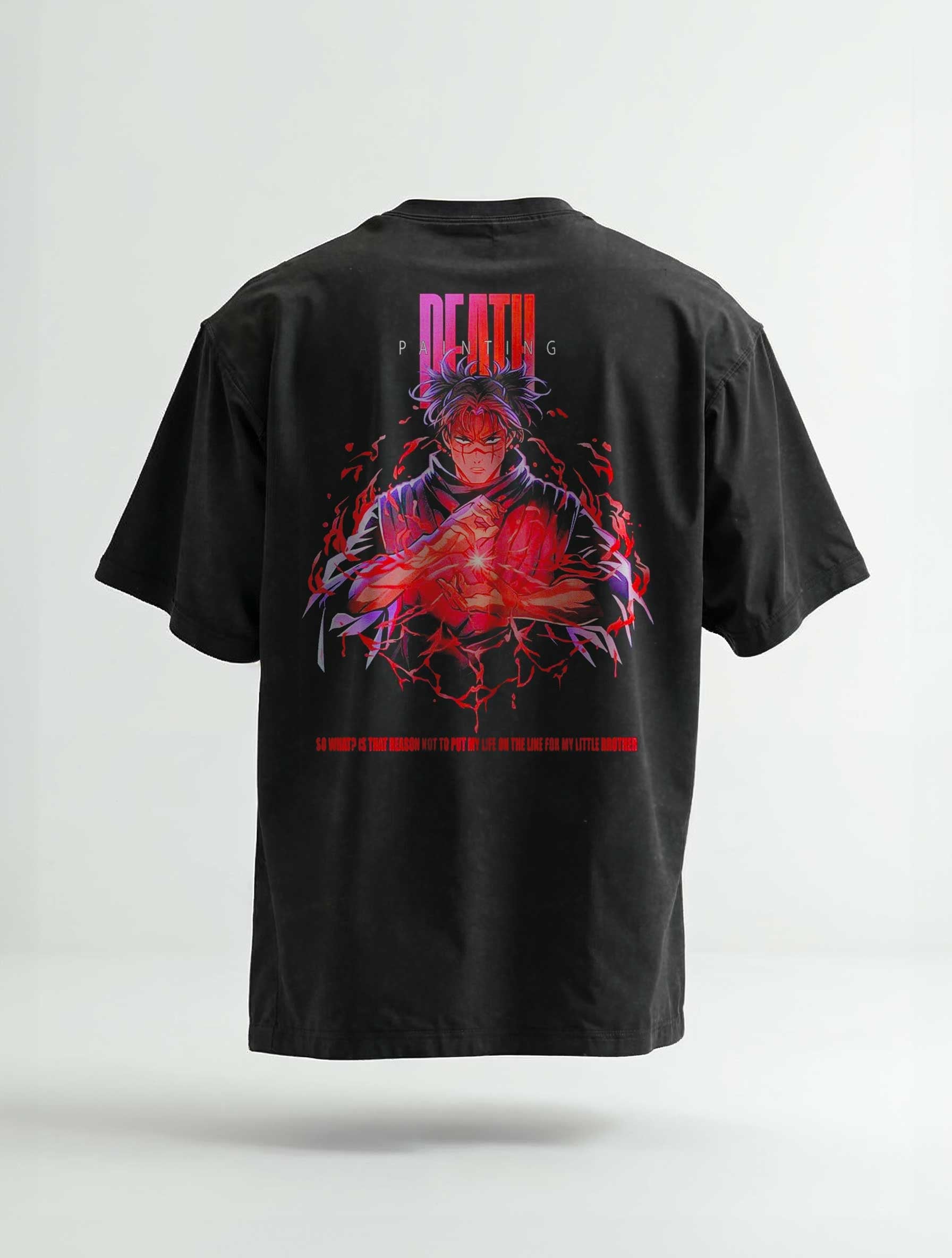 A t-shirt with anime-inspired design, blending manga shonen style with modern streetwear aesthetic.