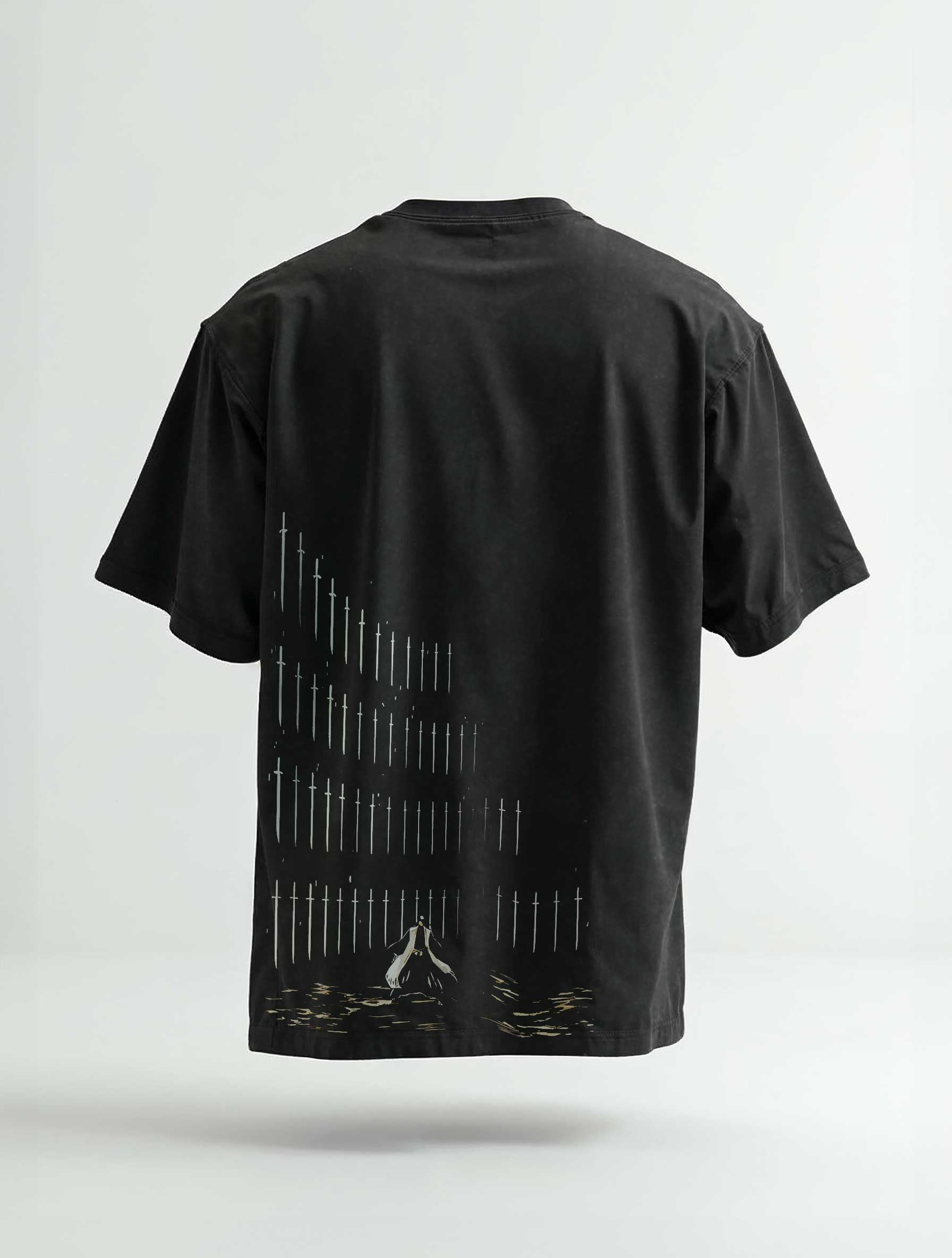 A t-shirt with anime-inspired design, blending manga shonen style with modern streetwear aesthetic.