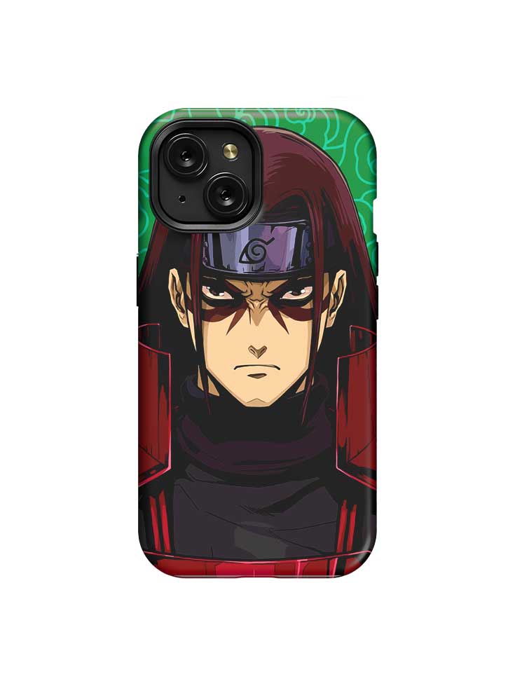 A phone case with anime-inspired design, blending manga shonen style with modern streetwear aesthetic.