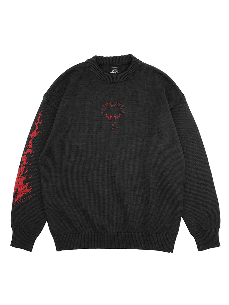 A sweatshirt with anime-inspired design, blending manga shonen style with modern streetwear aesthetic.
