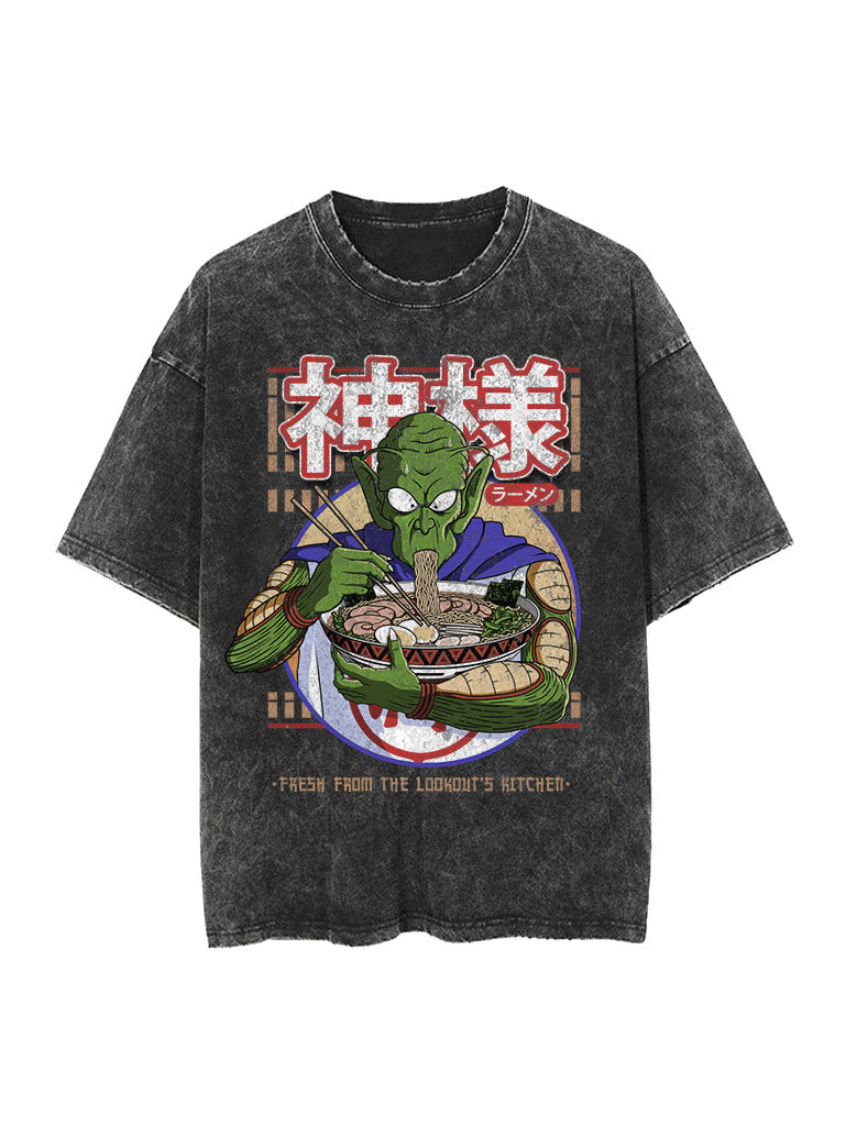 A t-shirt with anime-inspired design, blending manga shonen style with modern streetwear aesthetic.