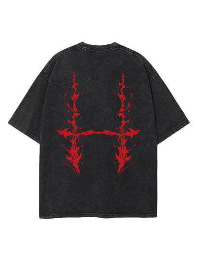 anime-inspired tee with blood manipulator arrows 2-sided vintage tee design