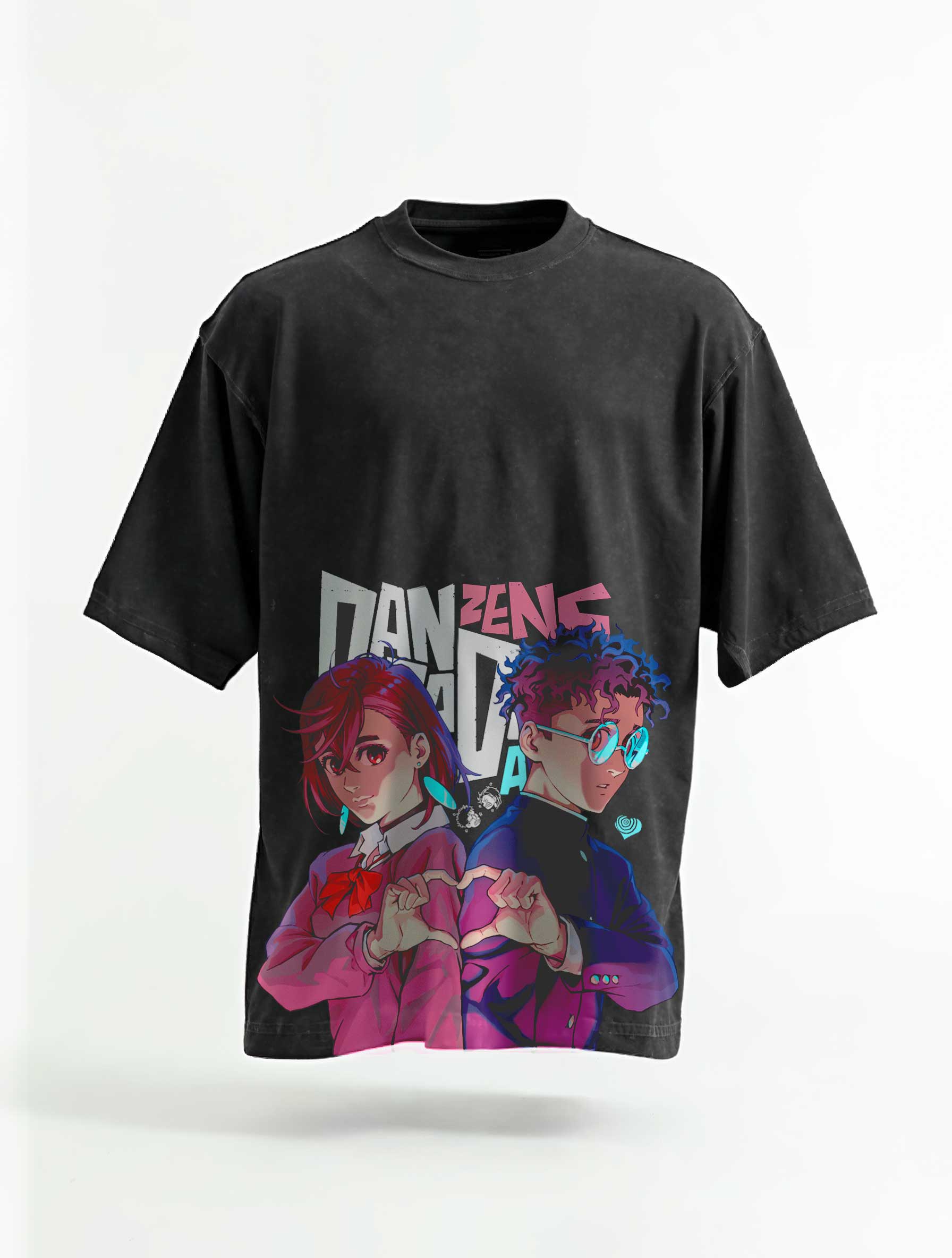 A t-shirt with anime-inspired design, blending manga shonen style with modern streetwear aesthetic.