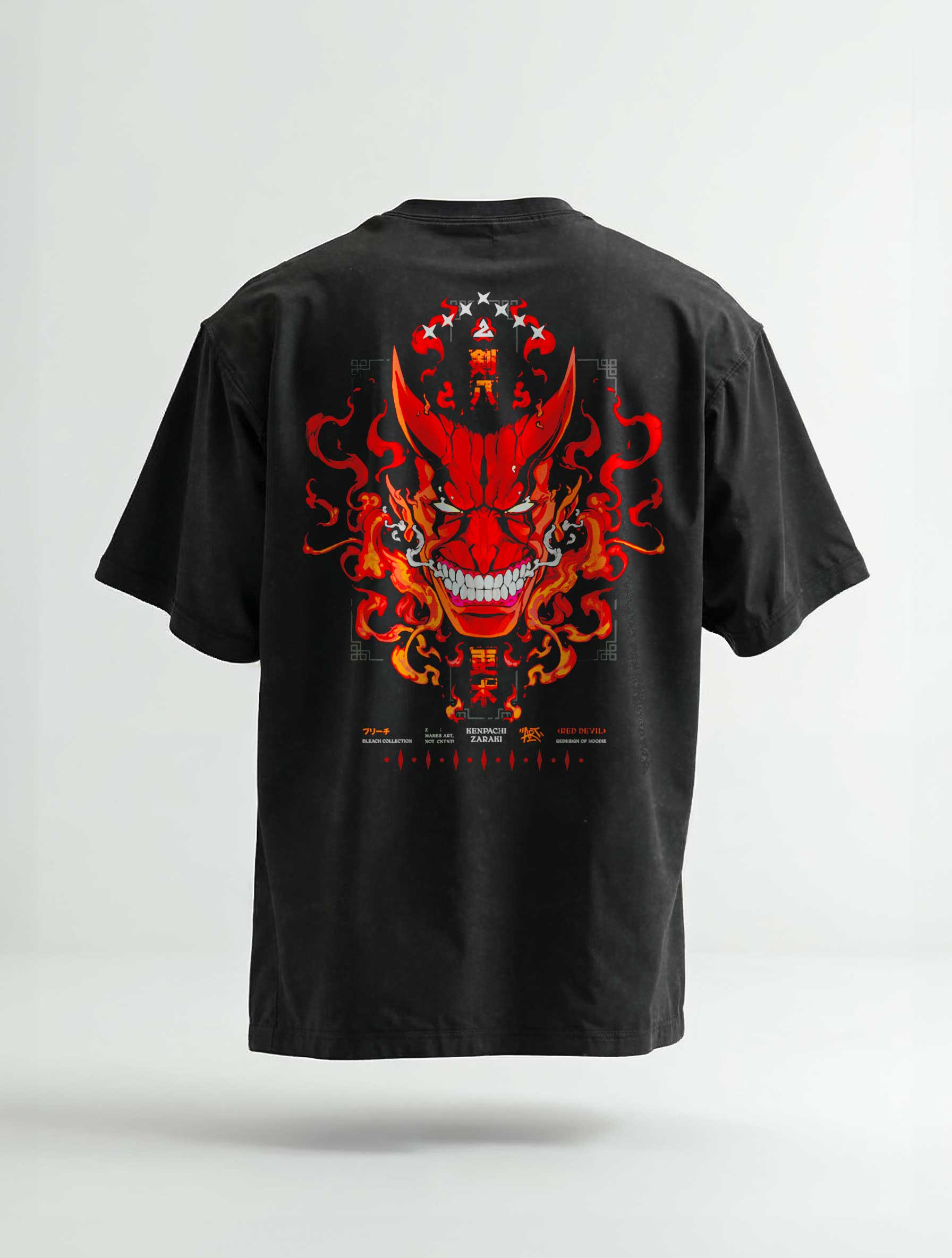 A t-shirt with anime-inspired design, blending manga shonen style with modern streetwear aesthetic.