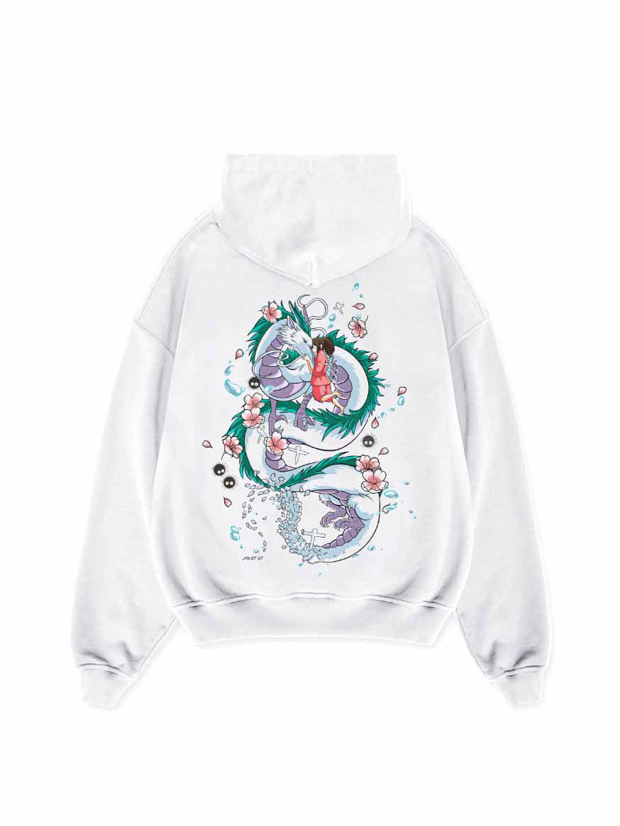 A zipper hoodie with anime-inspired design, blending manga shonen style with modern streetwear aesthetic.
