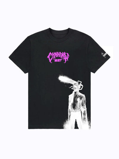 anime-inspired tee with chainsaw fiend rampage tee design