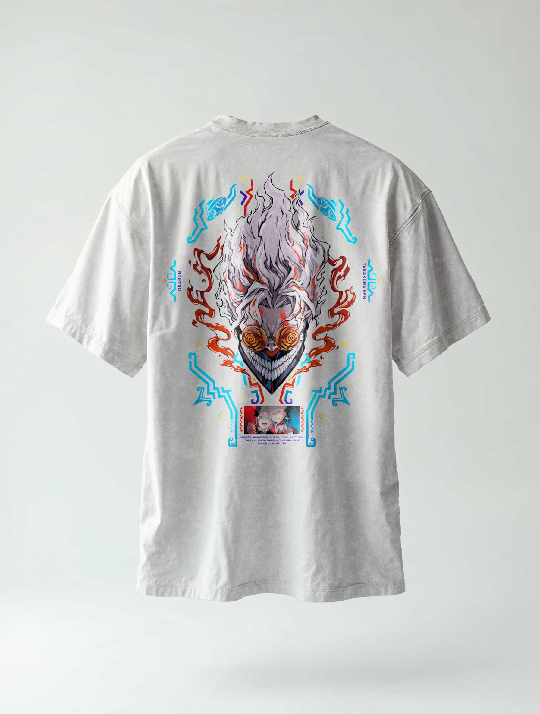 A t-shirt with anime-inspired design, blending manga shonen style with modern streetwear aesthetic.
