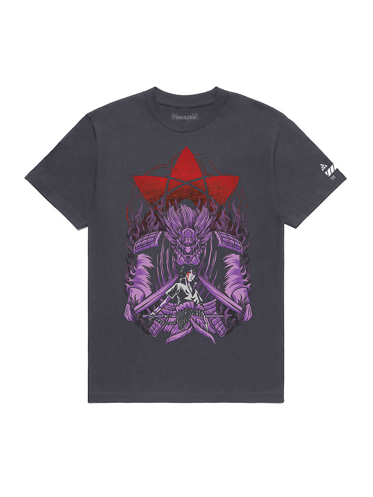 A t-shirt with anime-inspired design, blending manga shonen style with modern streetwear aesthetic.