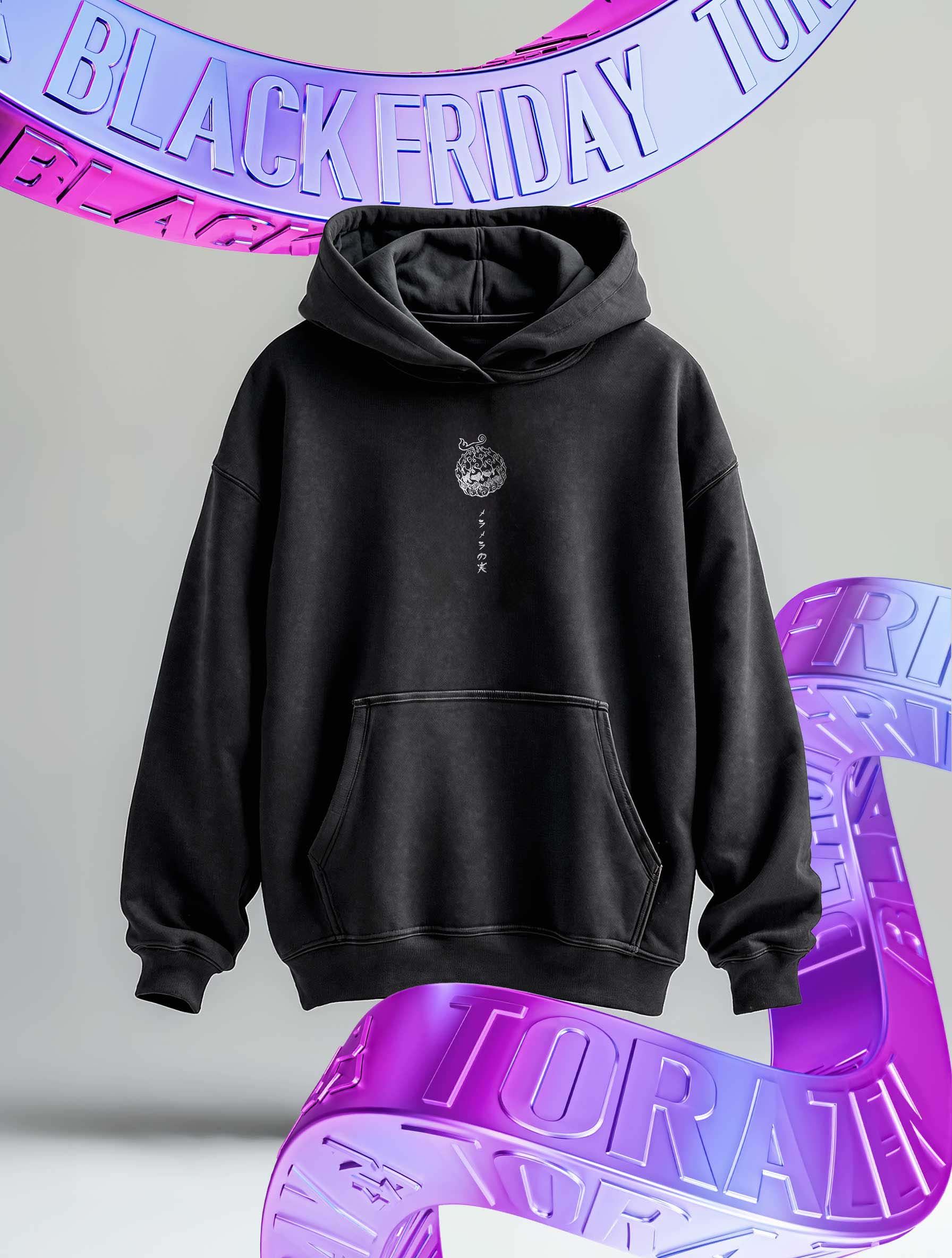 A sweatshirt with anime-inspired design, blending manga shonen style with modern streetwear aesthetic.