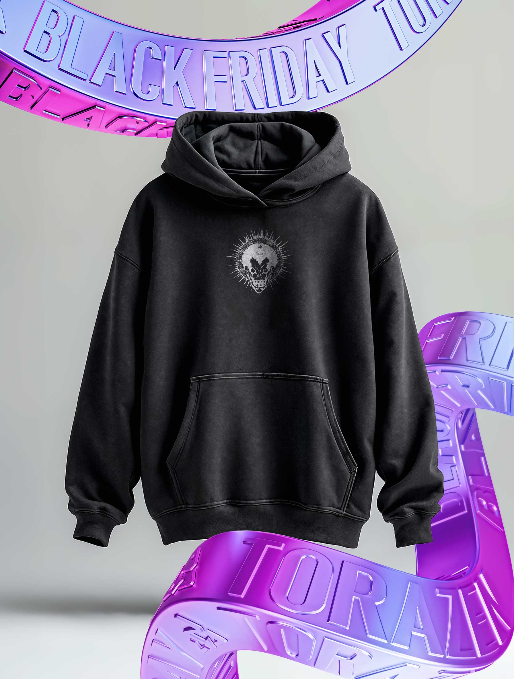A sweatshirt with anime-inspired design, blending manga shonen style with modern streetwear aesthetic.