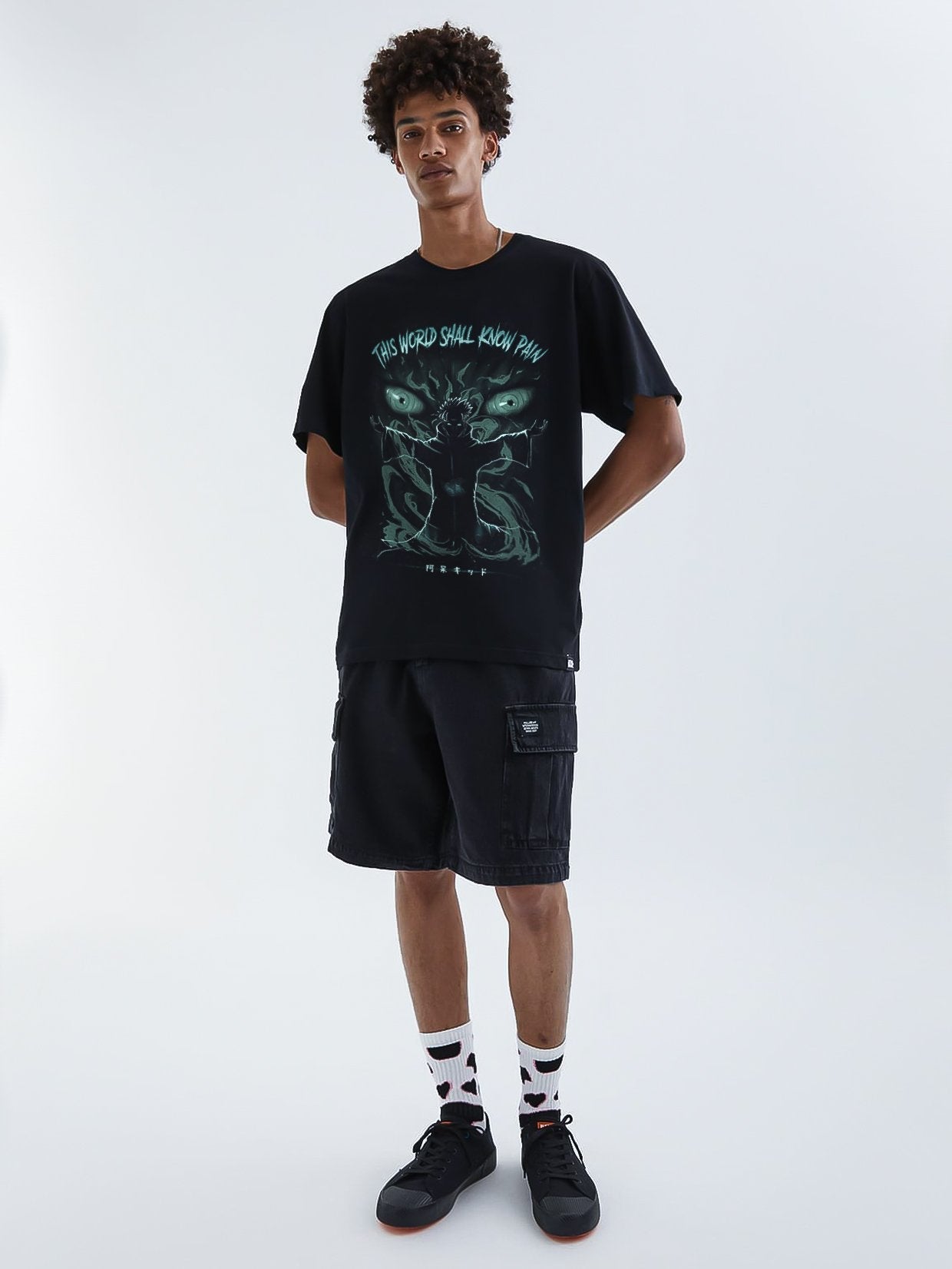 A sweatshirt with anime-inspired design, blending manga shonen style with modern streetwear aesthetic.