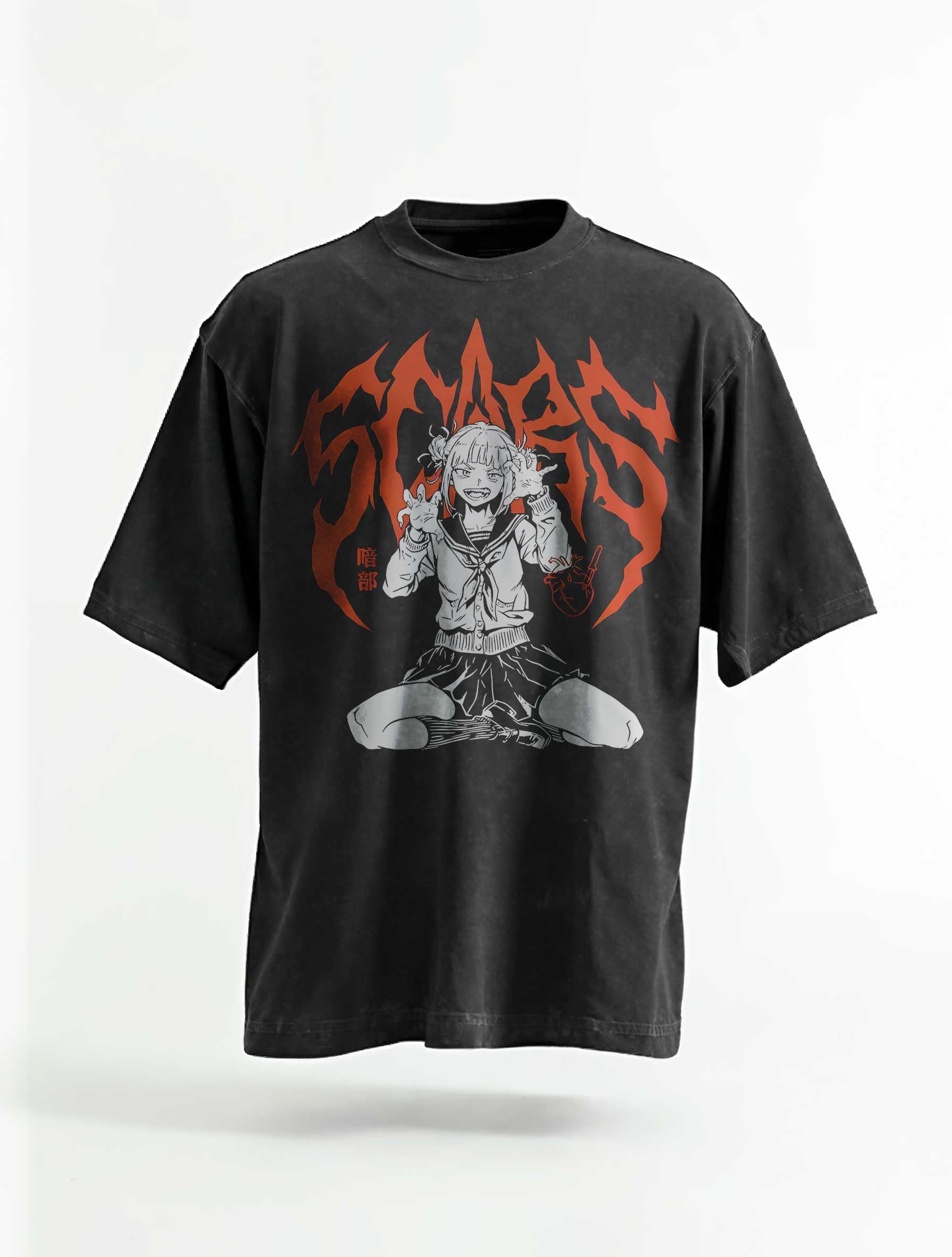 A t-shirt with anime-inspired design, blending manga shonen style with modern streetwear aesthetic.