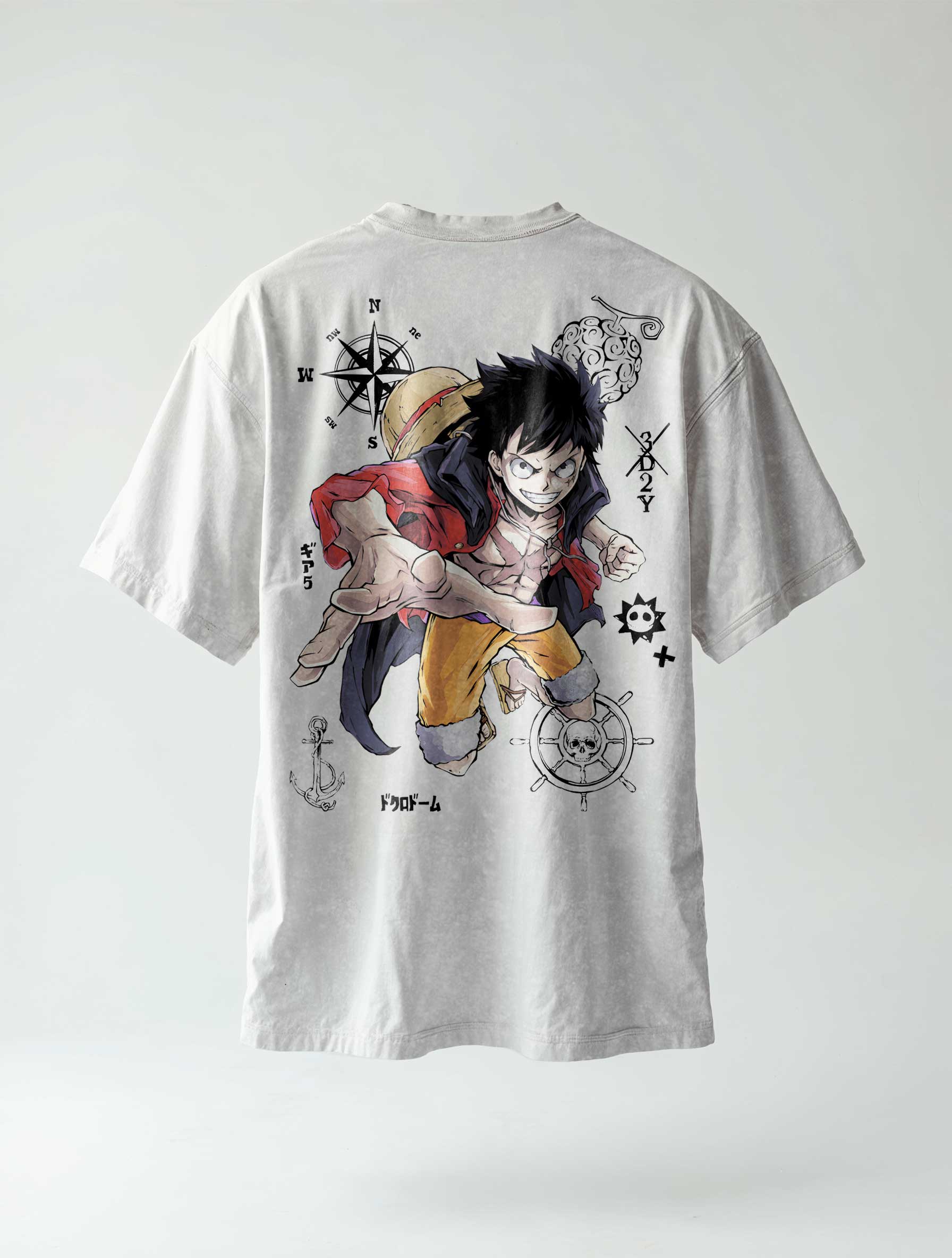 A t-shirt with anime-inspired design, blending manga shonen style with modern streetwear aesthetic.