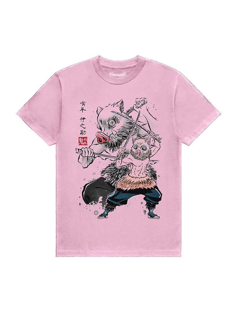 A t-shirt with anime-inspired design, blending manga shonen style with modern streetwear aesthetic.