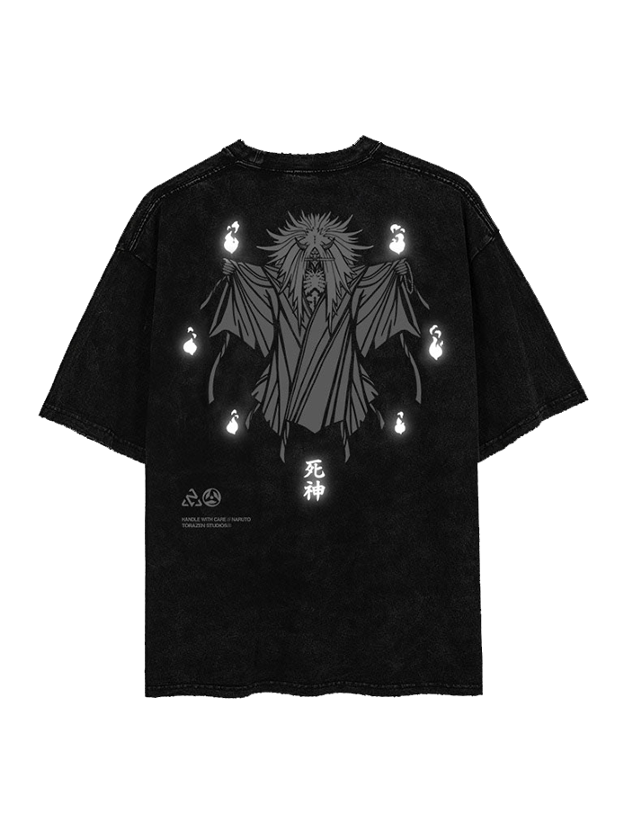 A t-shirt with anime-inspired design, blending manga shonen style with modern streetwear aesthetic.
