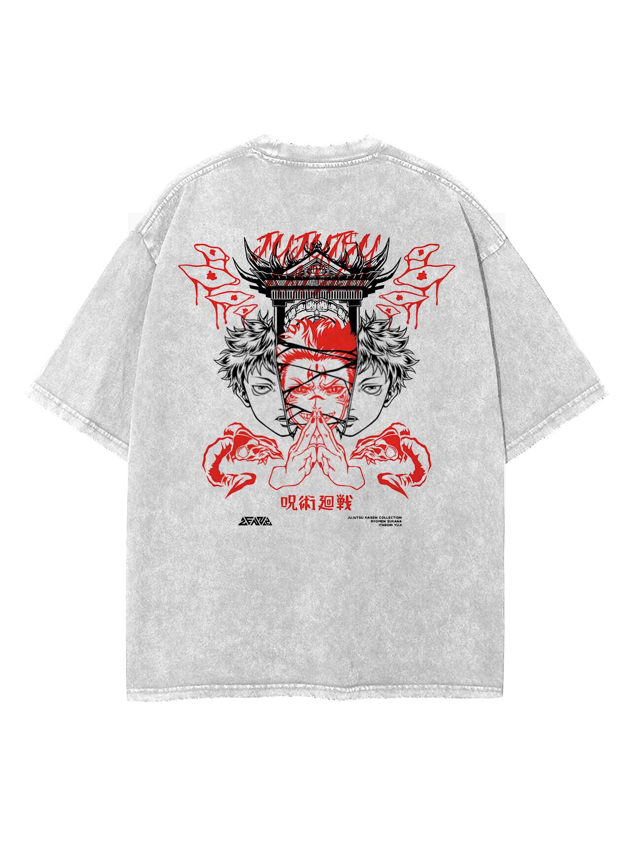 A t-shirt with anime-inspired design, blending manga shonen style with modern streetwear aesthetic.