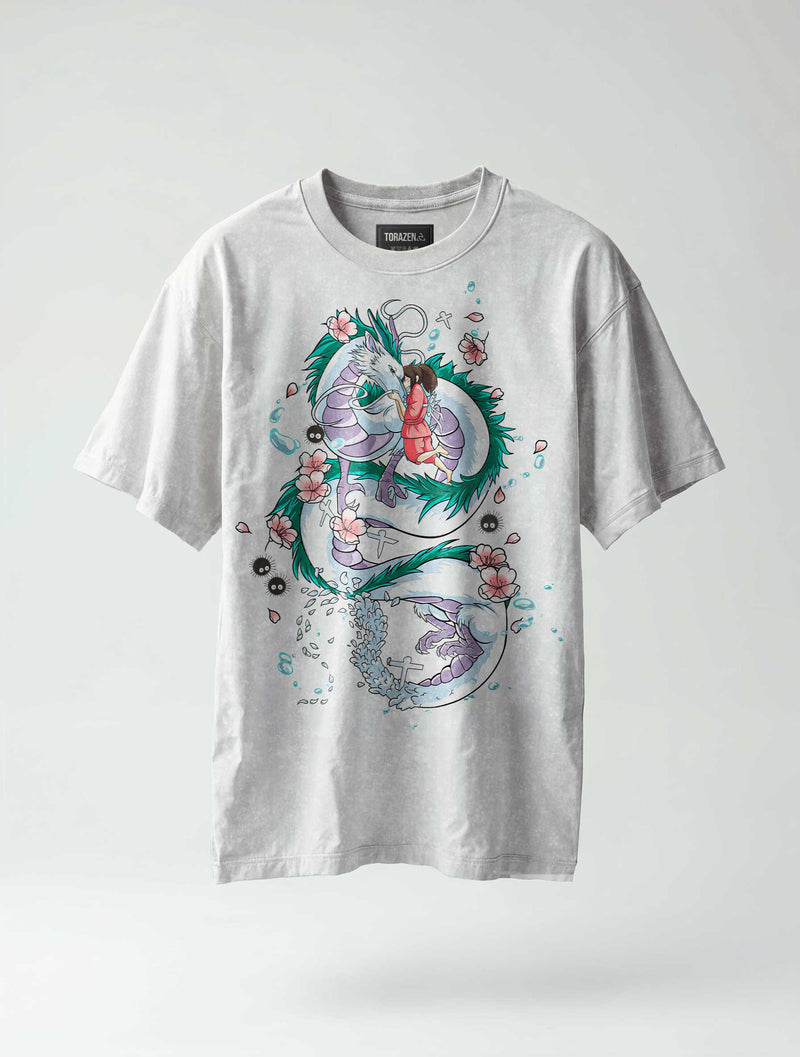 Haku x Chihiro Vintage Tee - Studio Ghibli-inspired design by Torazen
