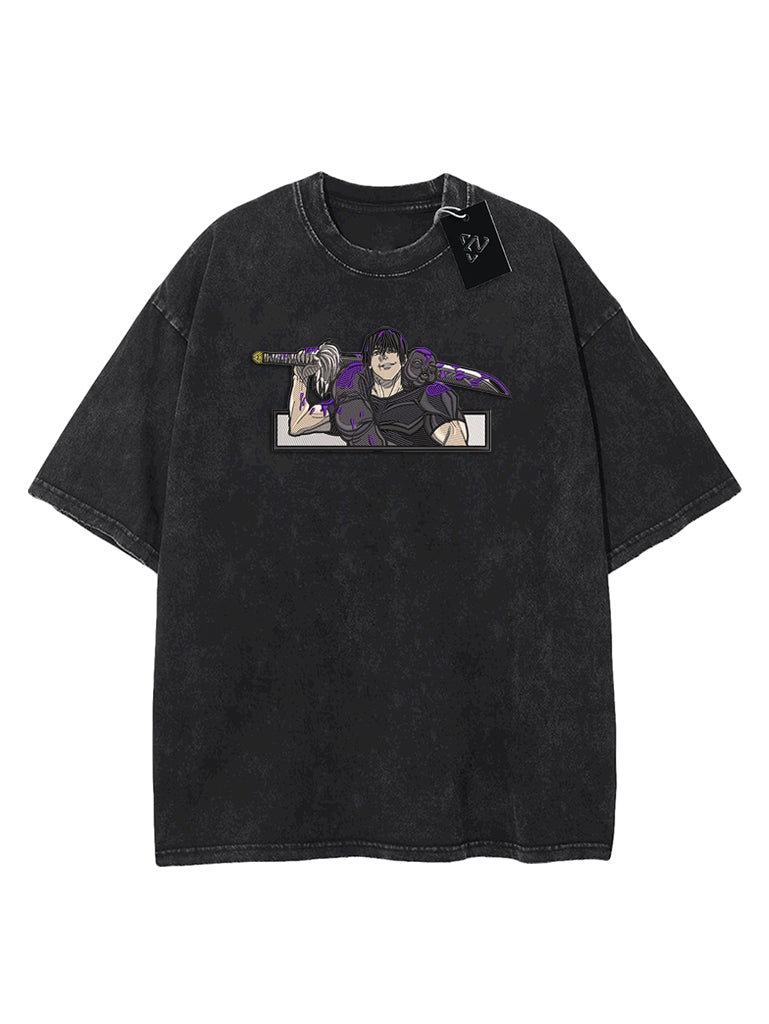 Toji Embroidered Tee - Jujutsu Kaisen-inspired design by Torazen