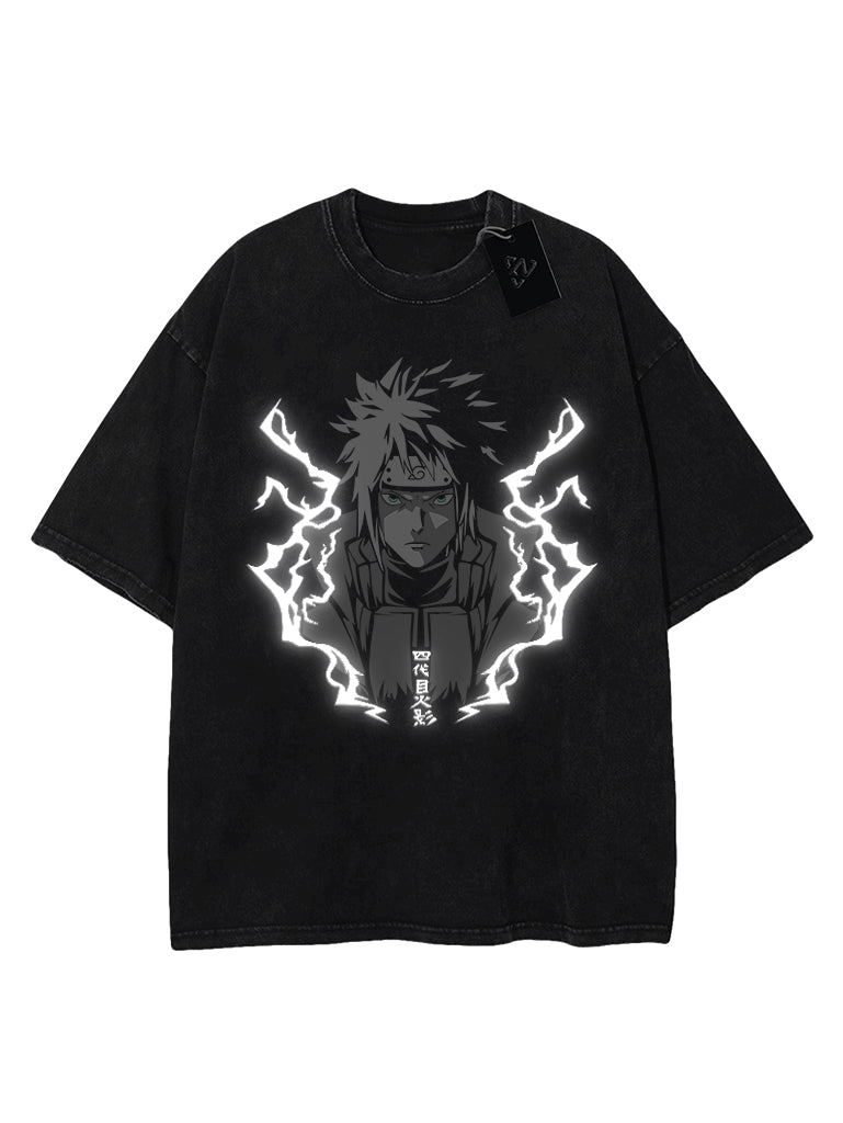 A t-shirt with anime-inspired design, blending manga shonen style with modern streetwear aesthetic.