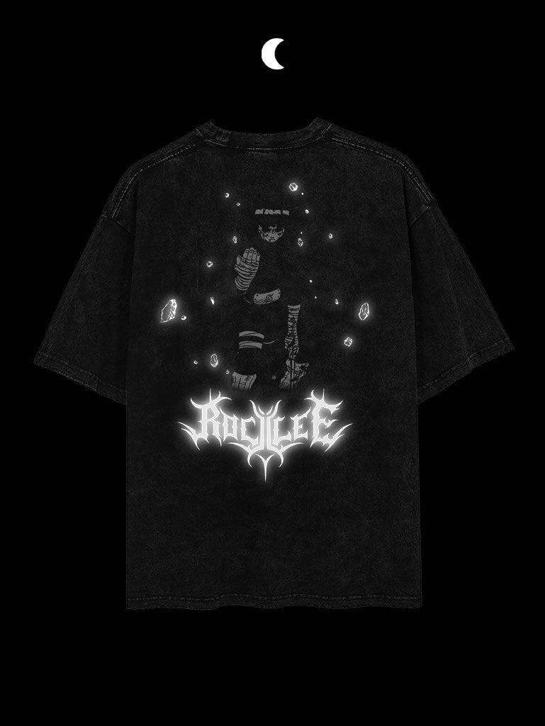 A t-shirt with anime-inspired design, blending manga shonen style with modern streetwear aesthetic.