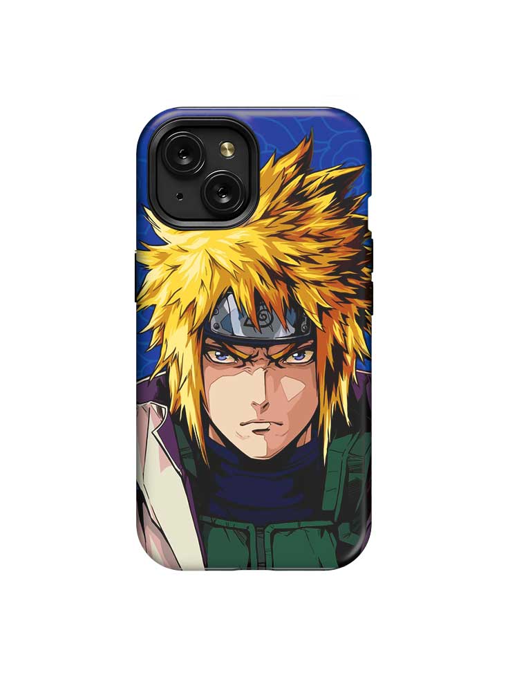 A phone case with anime-inspired design, blending manga shonen style with modern streetwear aesthetic.
