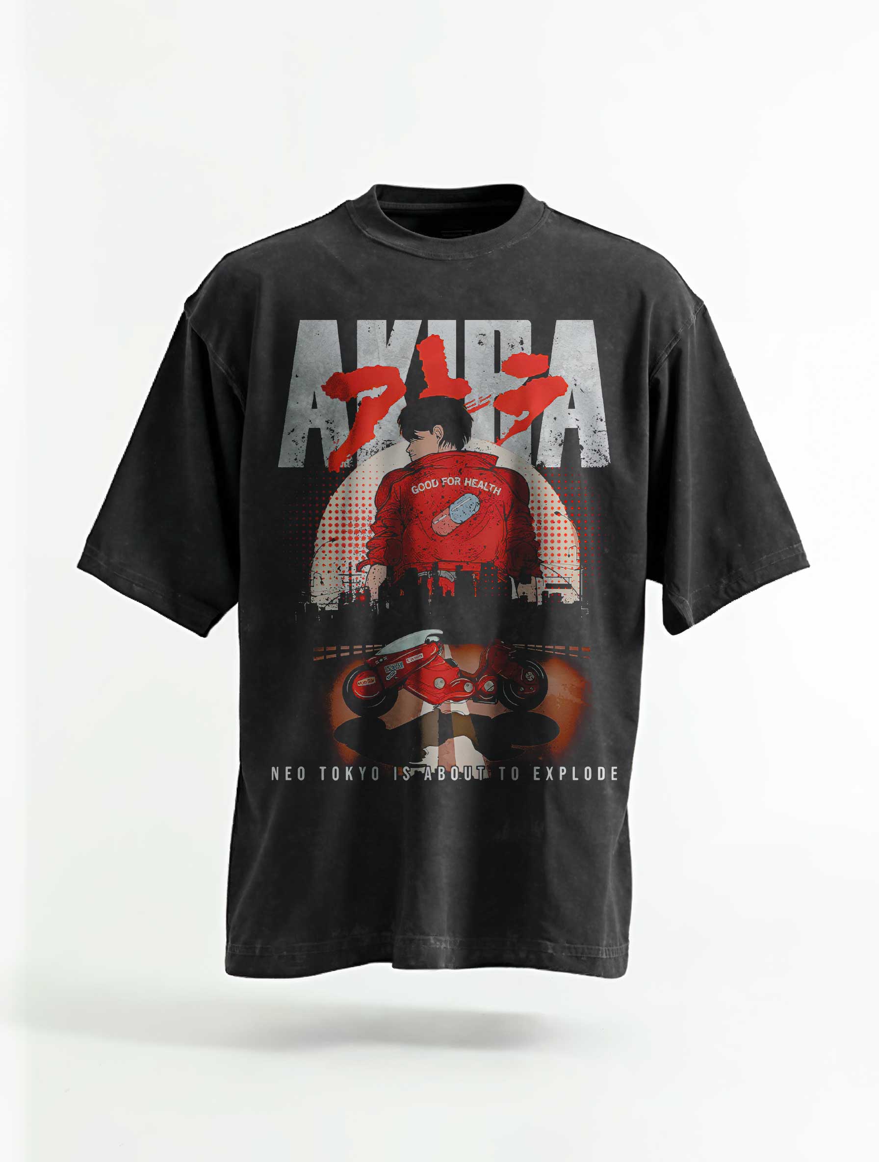 A t-shirt with anime-inspired design, blending manga shonen style with modern streetwear aesthetic.