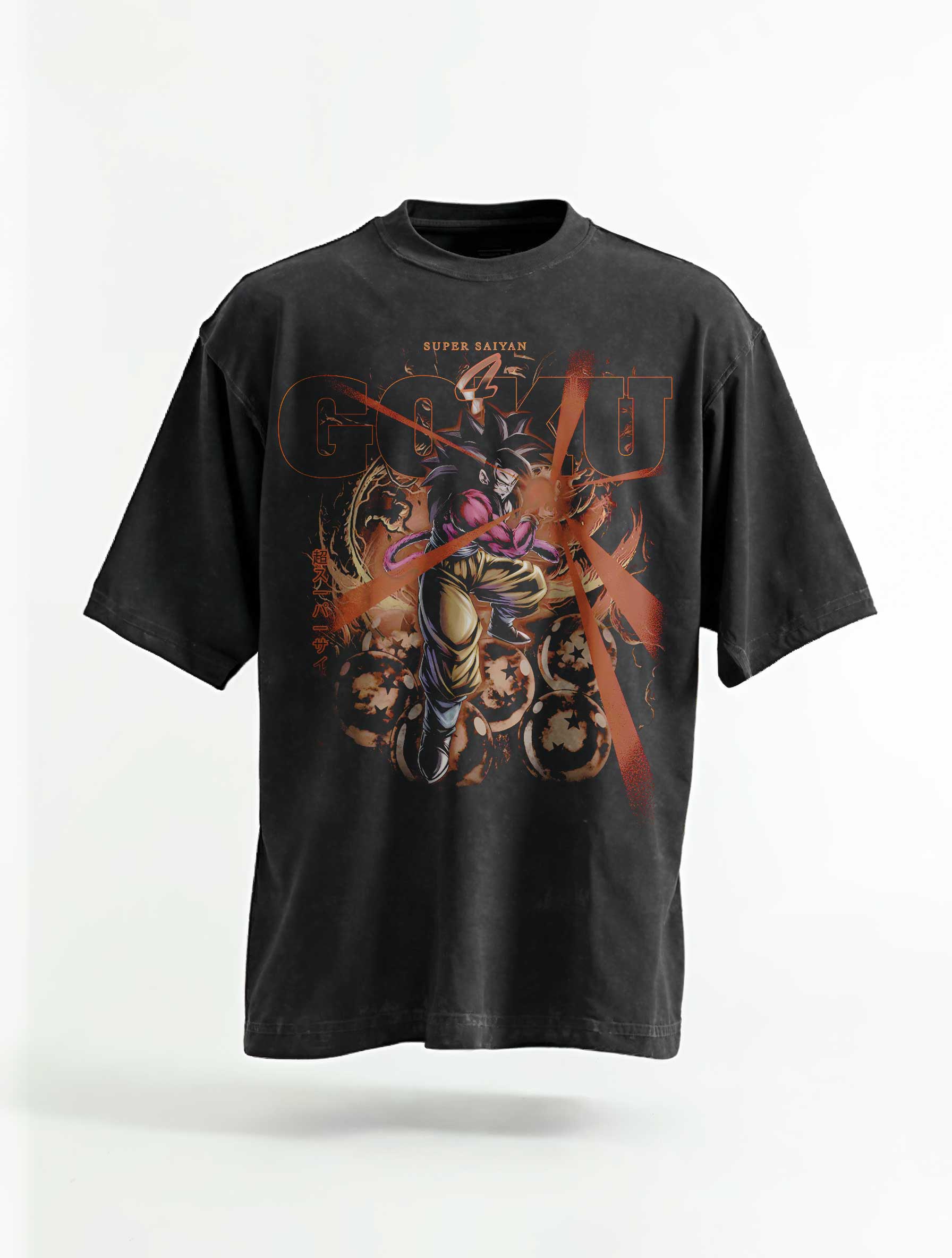 A t-shirt with anime-inspired design, blending manga shonen style with modern streetwear aesthetic.