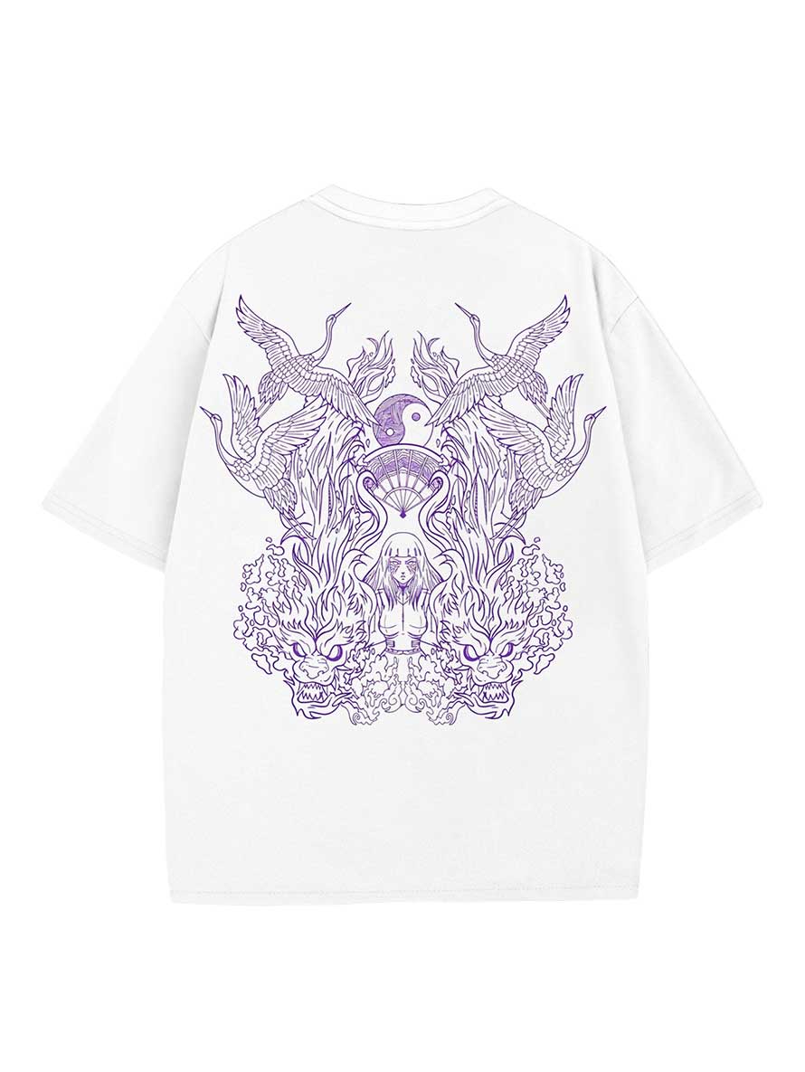 A t-shirt with anime-inspired design, blending manga shonen style with modern streetwear aesthetic.