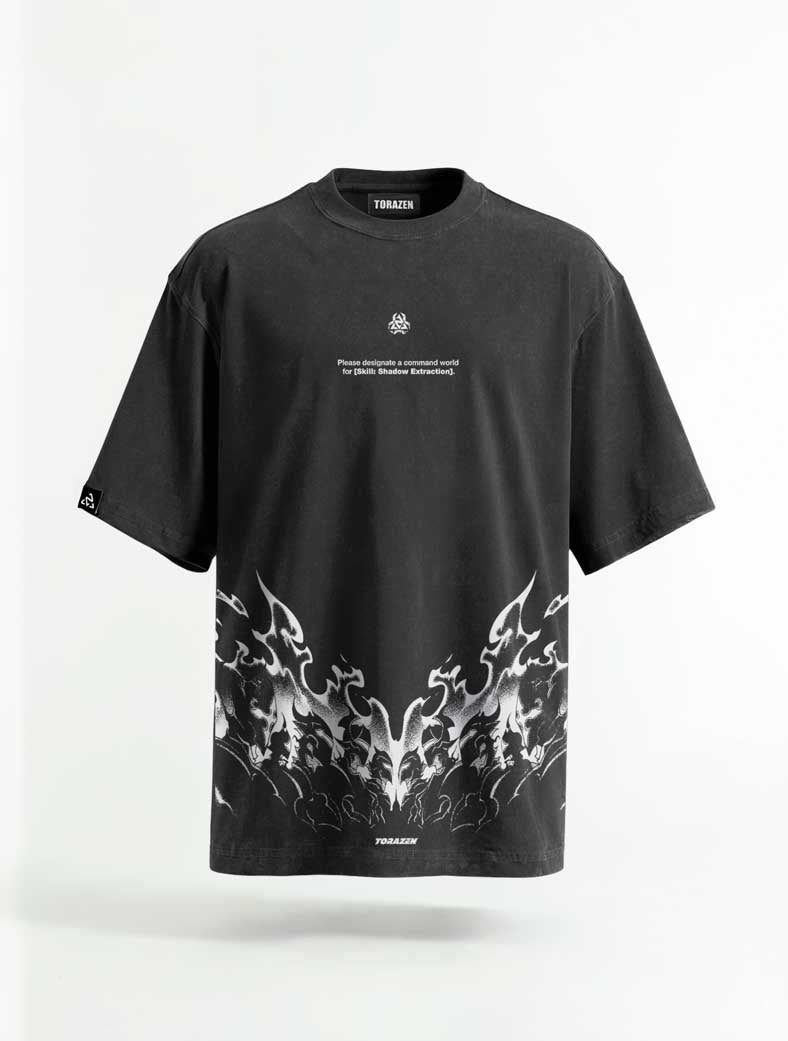 SOLO-LVL ✦ Shadow Flame Rise Vintage Tee