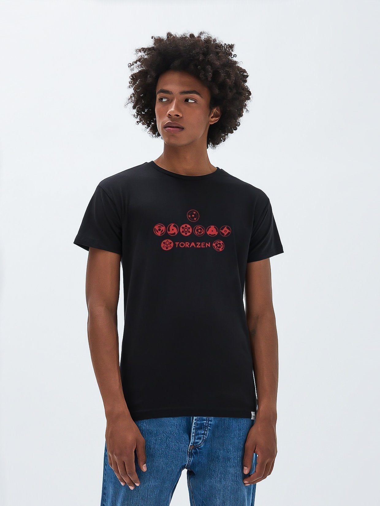 A t-shirt with anime-inspired design, blending manga shonen style with modern streetwear aesthetic.