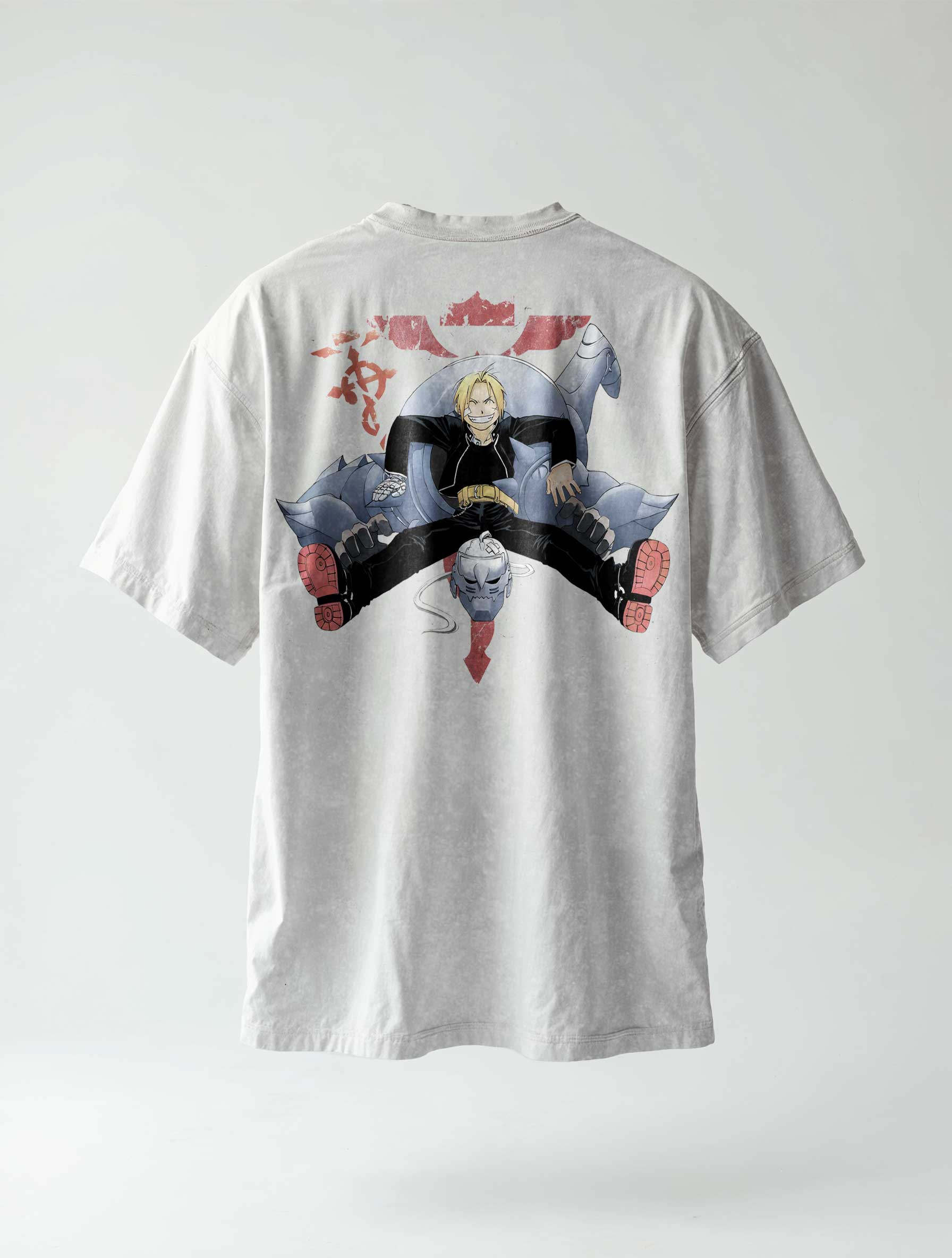 A t-shirt with anime-inspired design, blending manga shonen style with modern streetwear aesthetic.