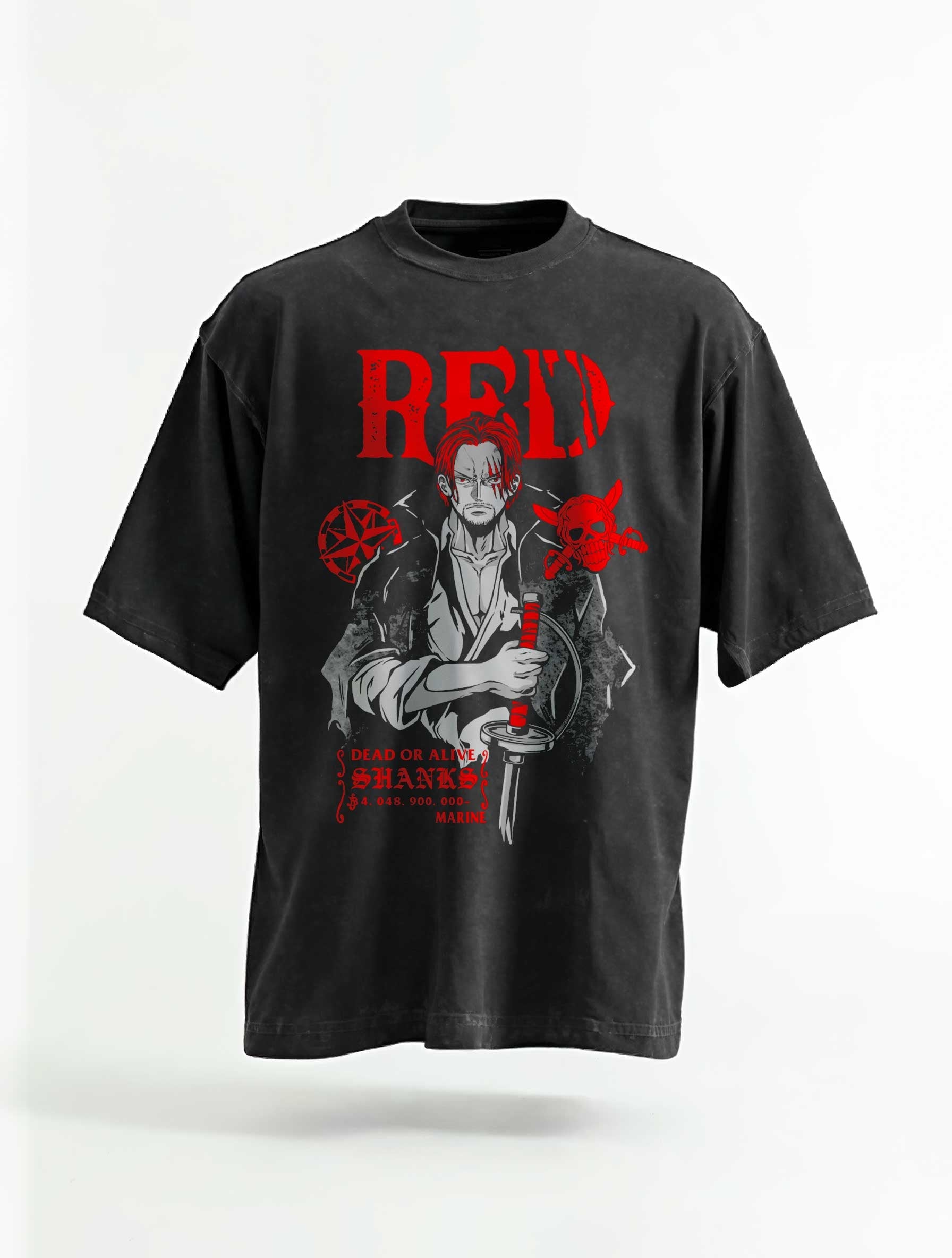 A t-shirt with anime-inspired design, blending manga shonen style with modern streetwear aesthetic.