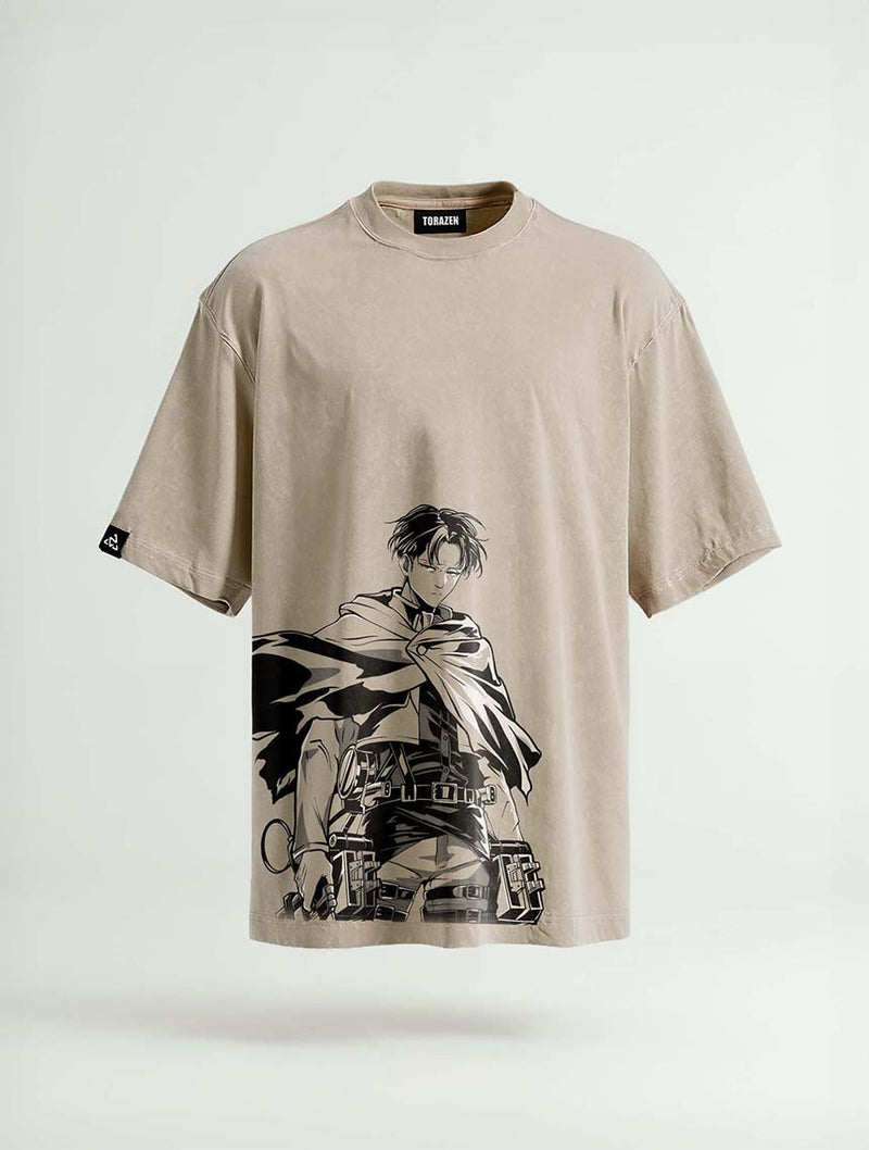 Survey Corps Captain Blackout Vintage Tee - Attack on Titan-inspired design by Torazen