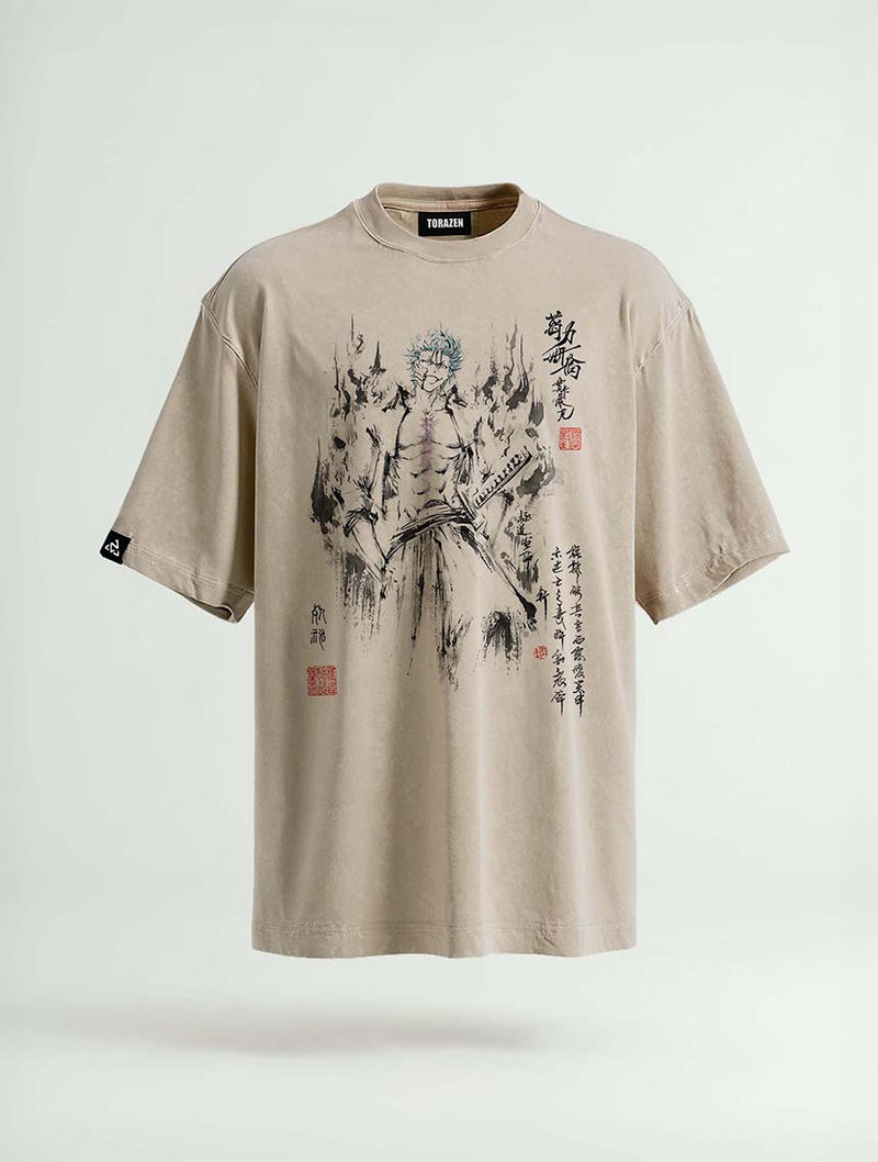 Sexta Espada Brushstroke Vintage Tee - Bleach-inspired design by Torazen