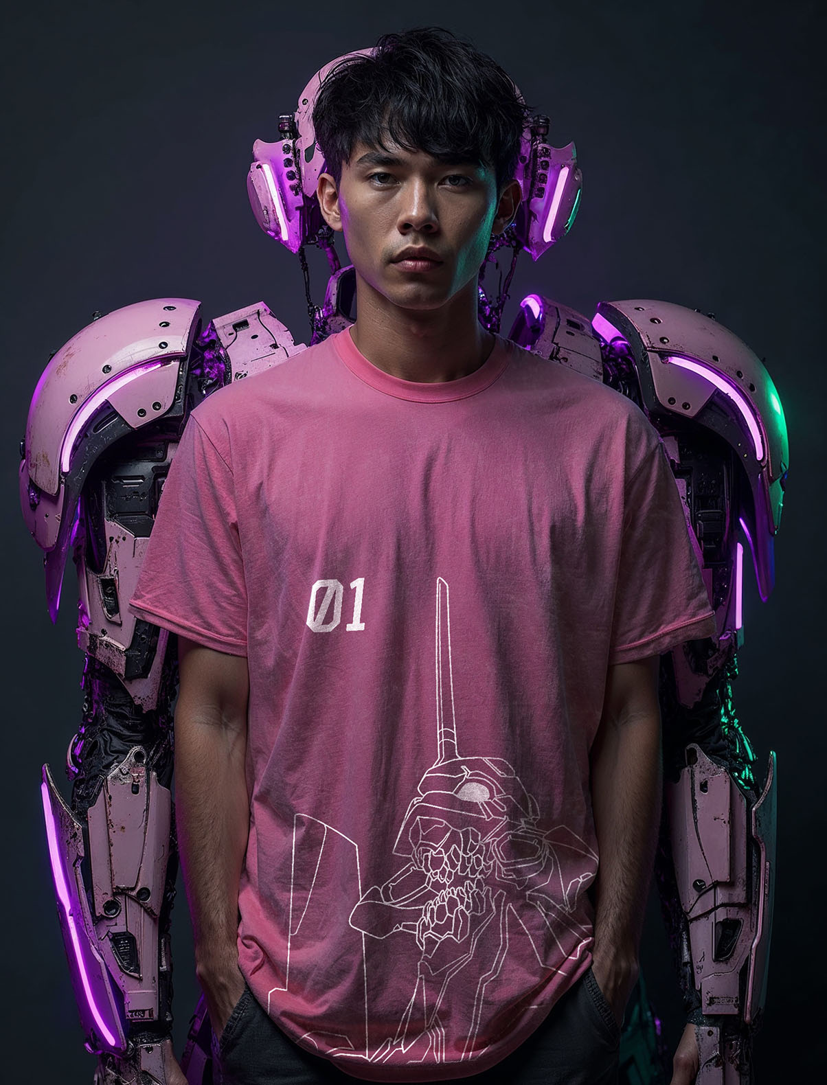 A sweatshirt with anime-inspired design, blending manga shonen style with modern streetwear aesthetic.