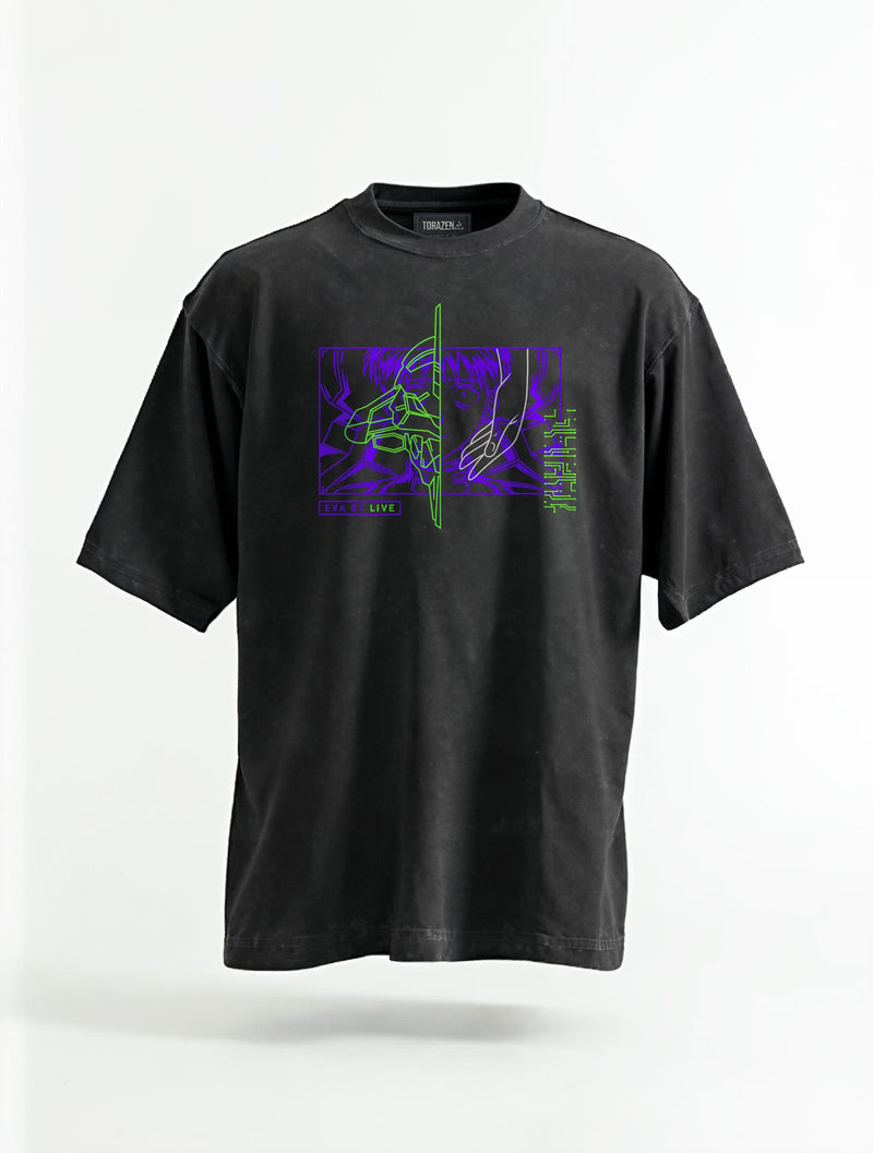 Eva 2-Sided Washed Tee - Evangelion-inspired design by Torazen