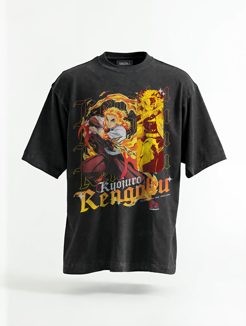 Kyojuro Rengoku Vintage Tee - Demon Slayer-inspired design by Torazen