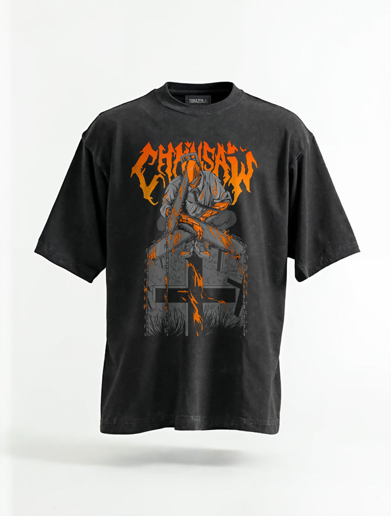 Chainsaw Devil Vintage Tee - Chainsaw Man-inspired design by Torazen