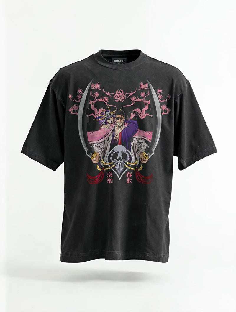 Shunsui's Floral Duel Vintage Tee - Bleach-inspired design by Torazen