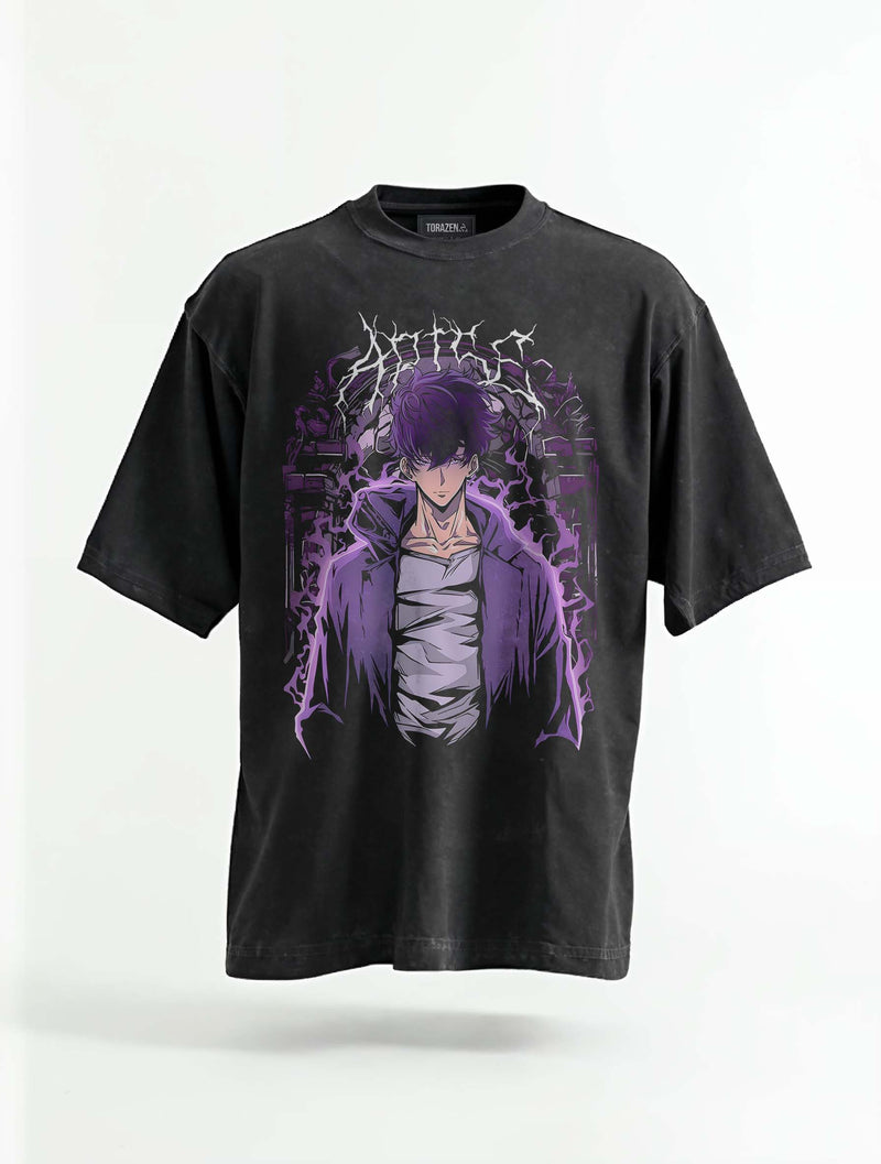 Arise, Shadow Monarch Vintage Tee - Solo Leveling-inspired design by Torazen