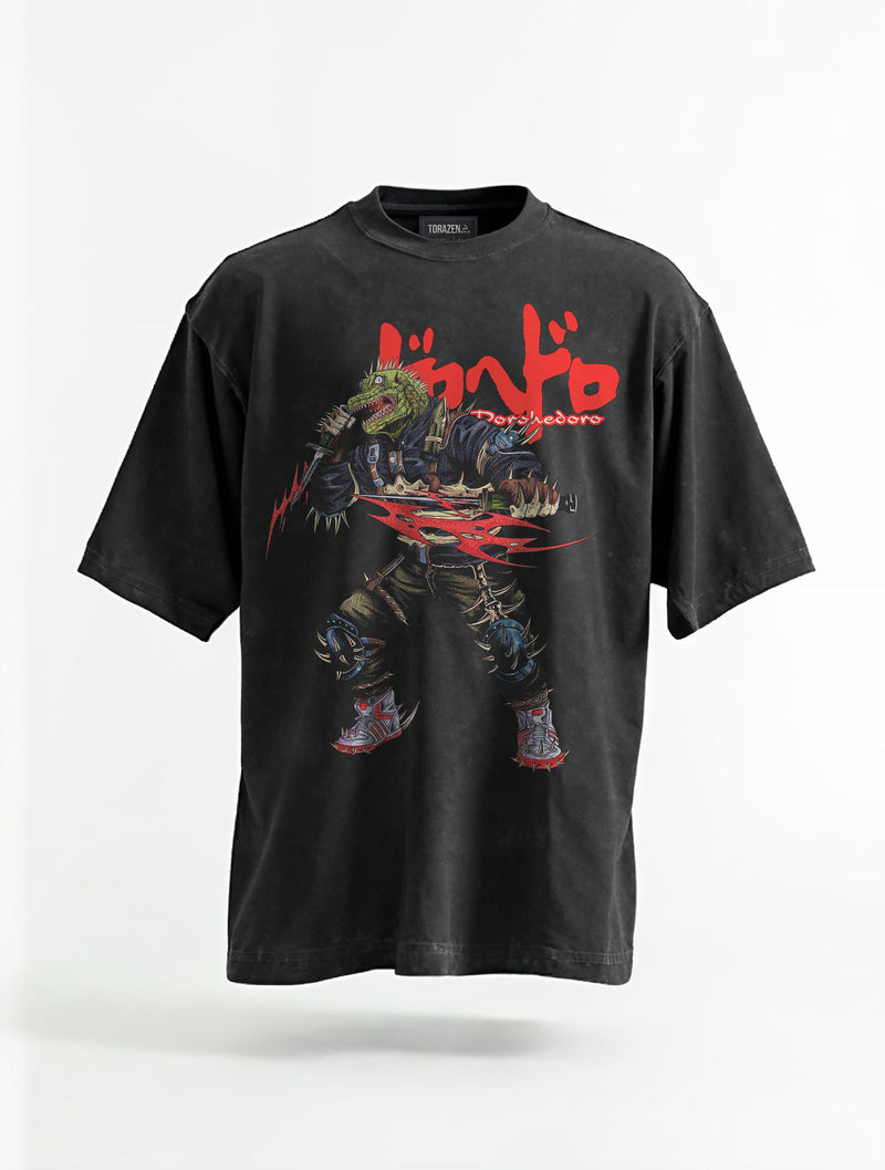 Lizard Head Kaiman Vintage Tee - Dorohedoro-inspired design by Torazen