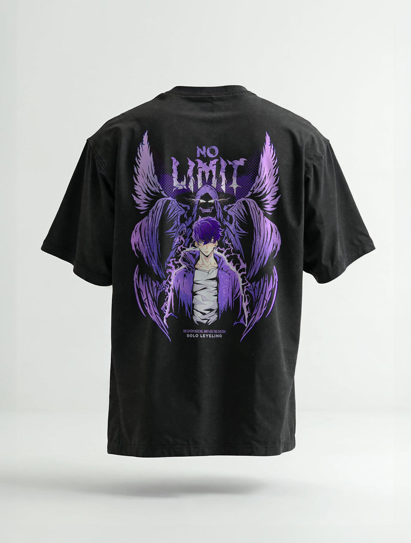 Shadow Monarch: No Limits Vintage Tee - Solo Leveling-inspired design by Torazen