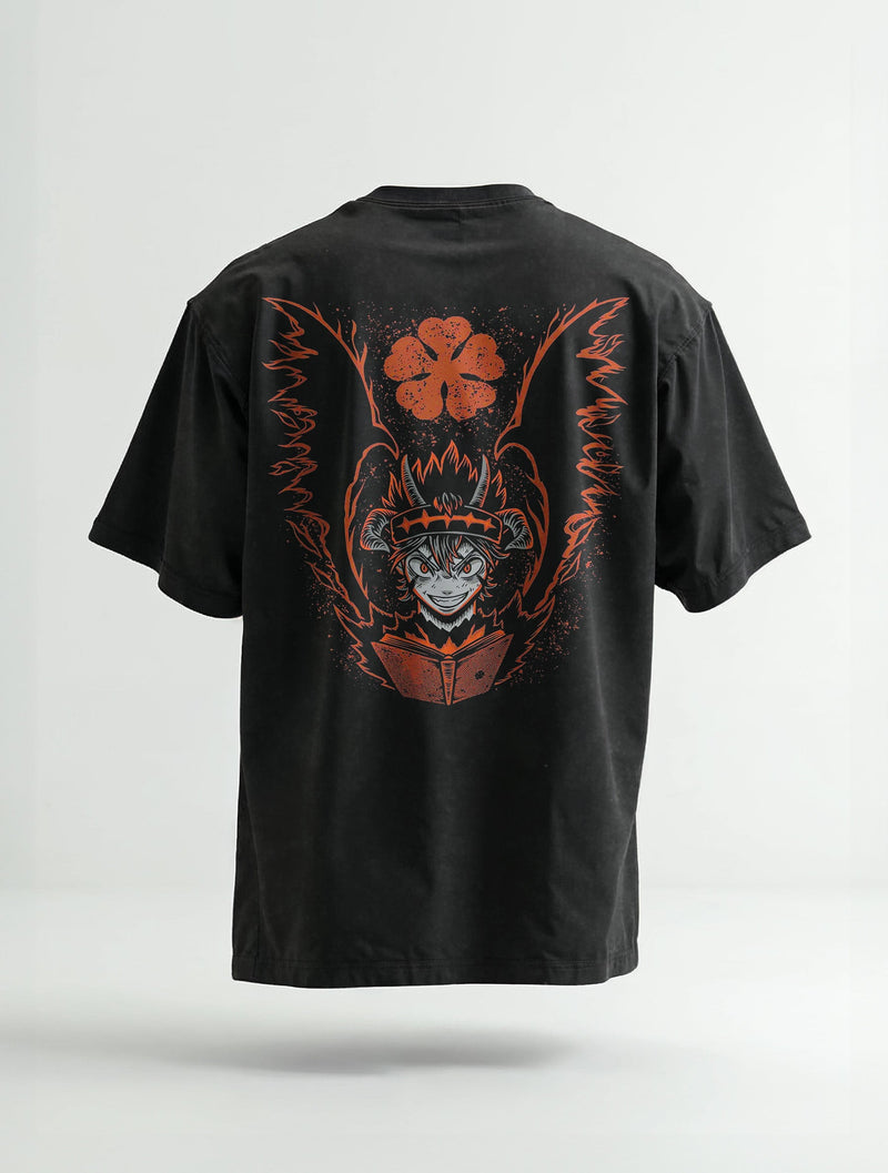 Clover Warrior 2-Sided Vintage Tee - Black Clover-inspired design by Torazen