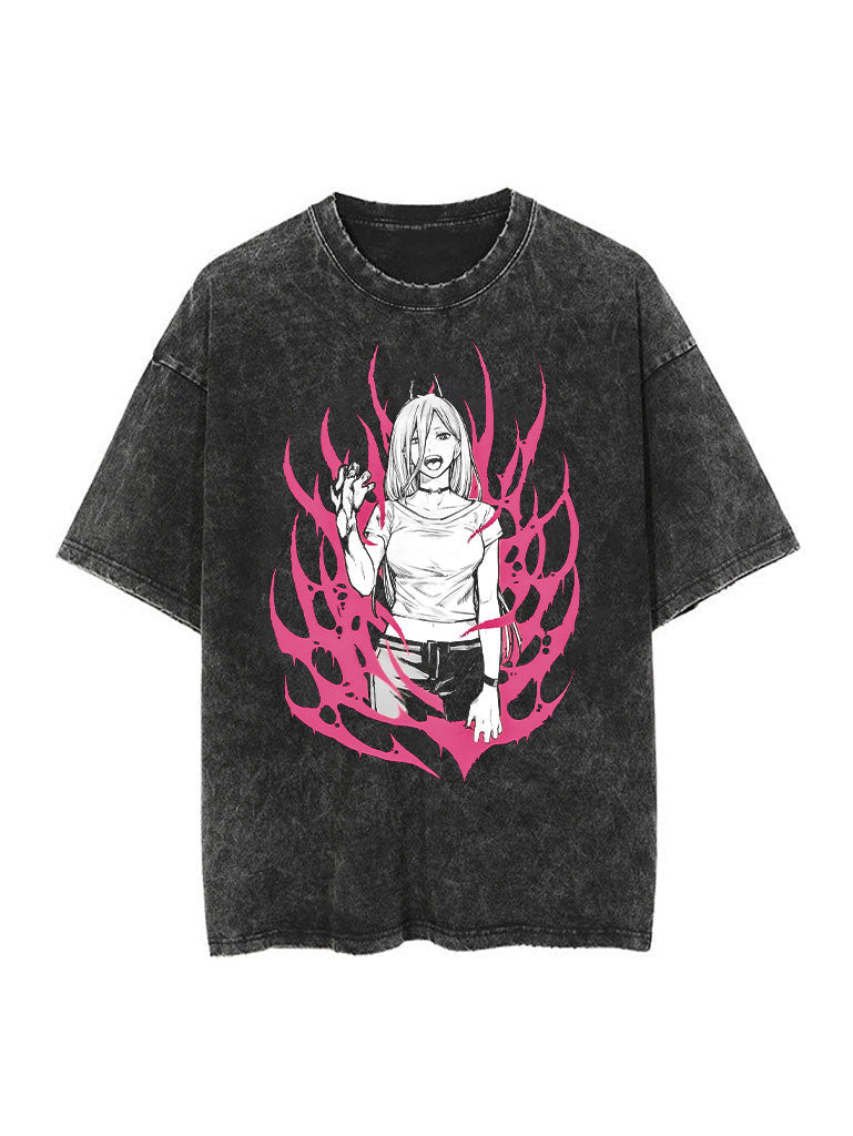 Power Vintage Tee - Chainsaw Man-inspired design by Torazen