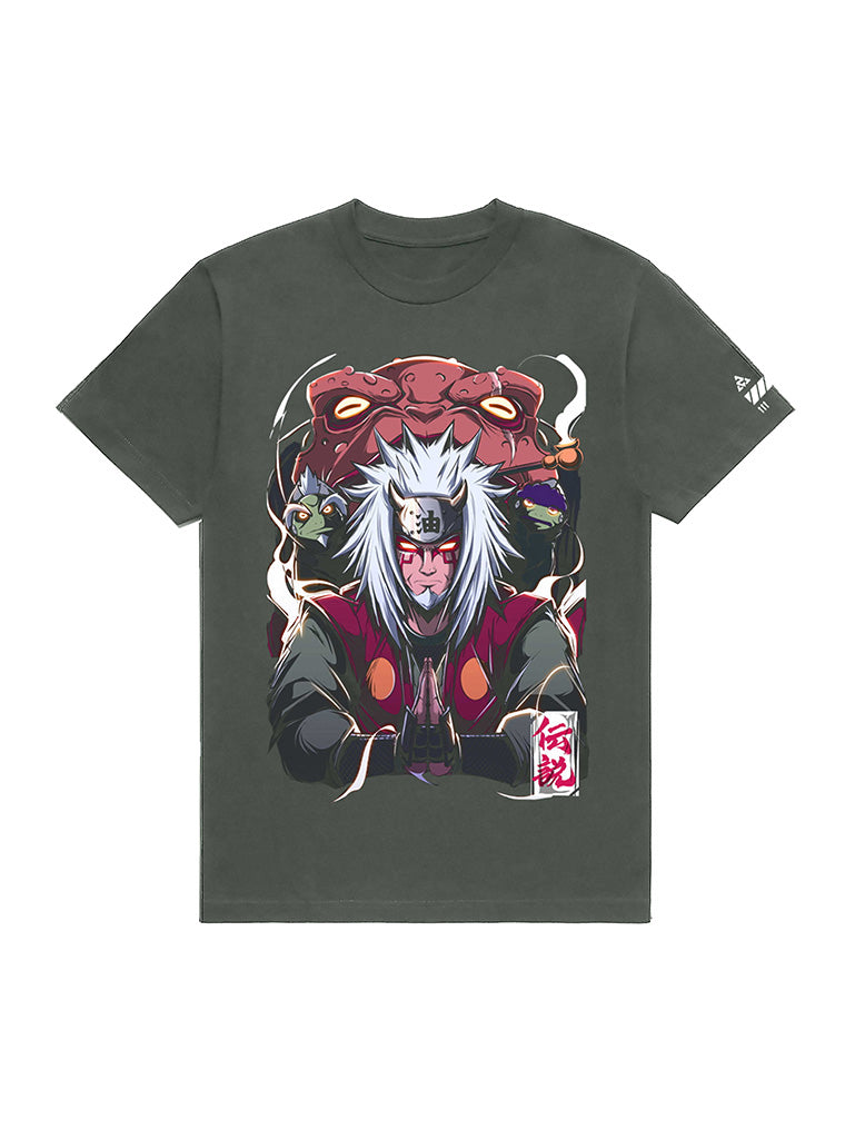 A t-shirt with anime-inspired design, blending manga shonen style with modern streetwear aesthetic.