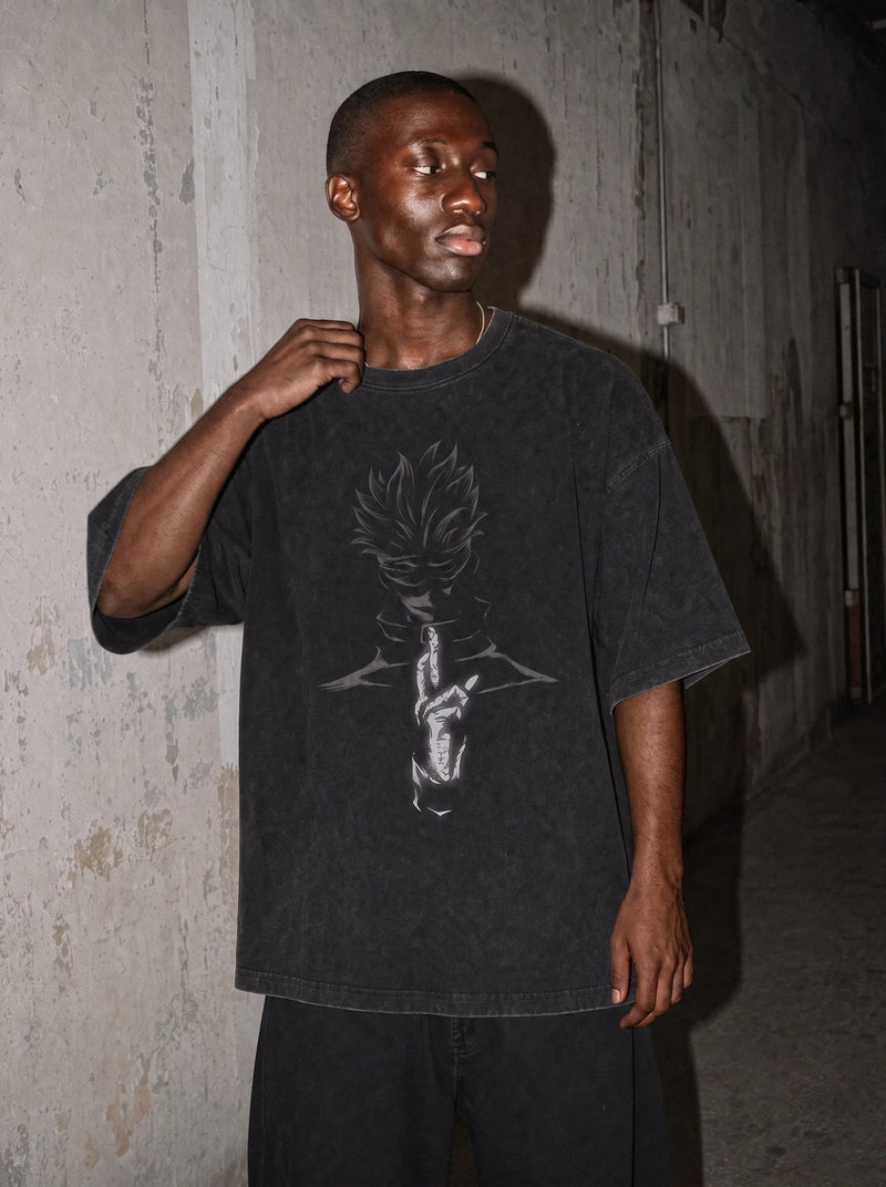Cursed Teacher Reflective Vintage Tee - Jujutsu Kaisen-inspired design by Torazen