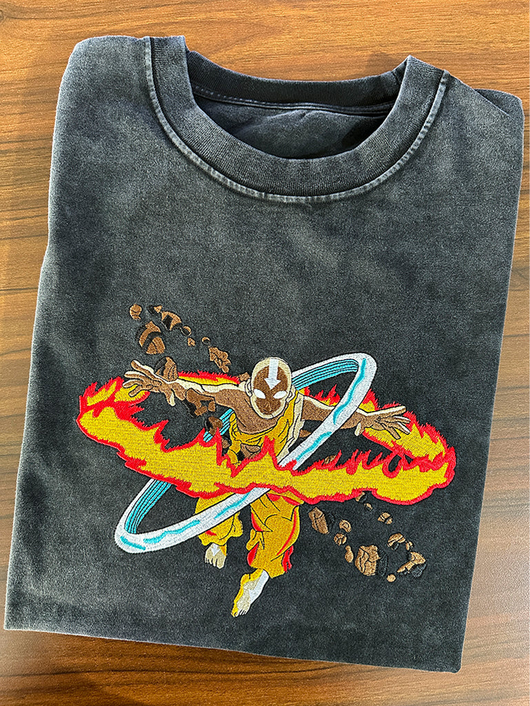 A sweatshirt with anime-inspired design, blending manga shonen style with modern streetwear aesthetic.