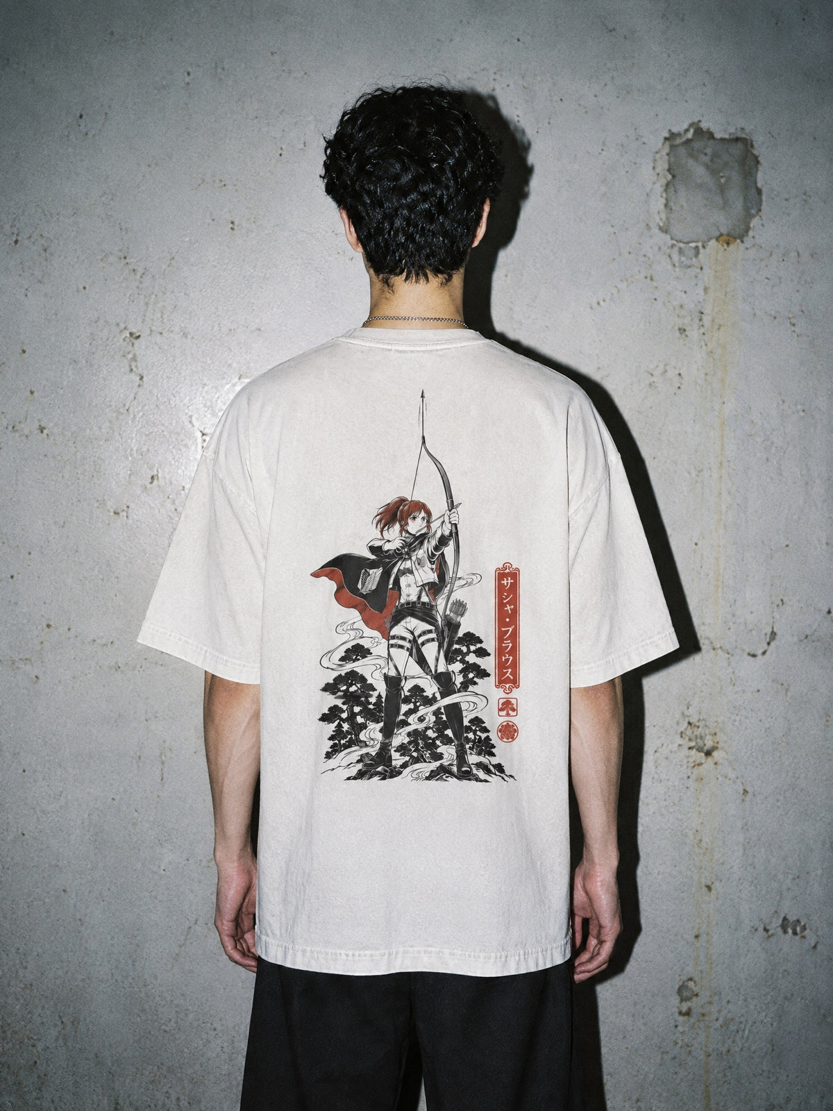 AOT ✦ Hunter's Bow Vintage Tee by Torazen, worn on model