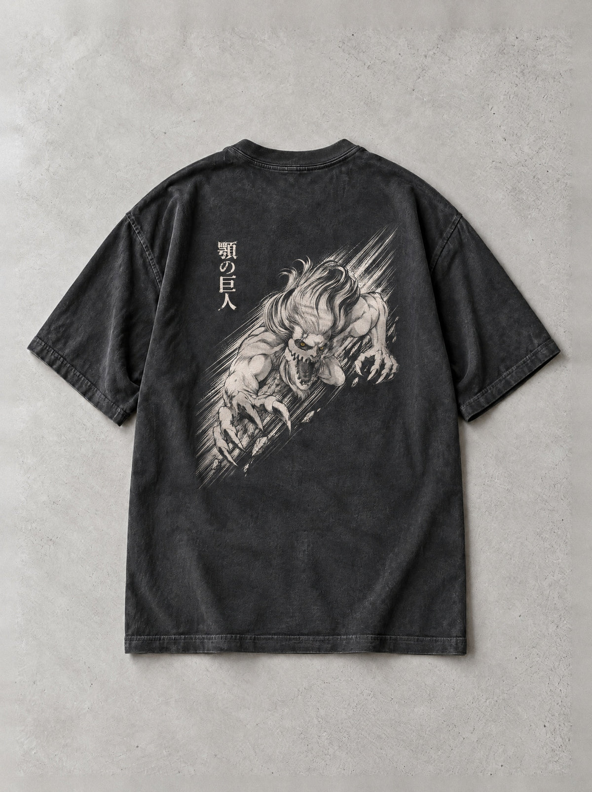 Jaw Titan Vintage Tee - Attack on Titan-inspired design by Torazen, back view